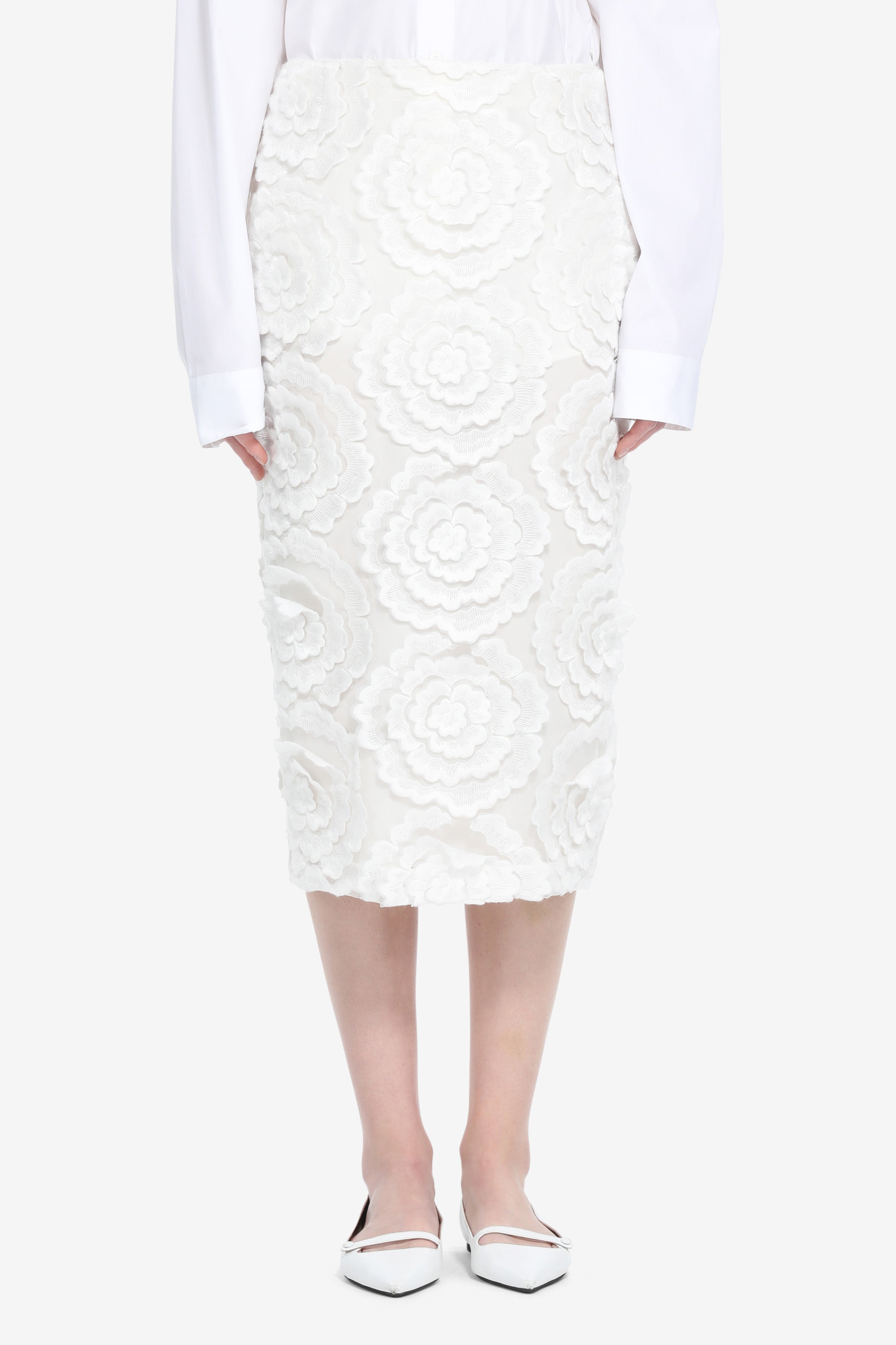 スカート N21 numero ventuno FW24 SKIRT (C011 5159 9000) Fabric Skirt Cream | N21
