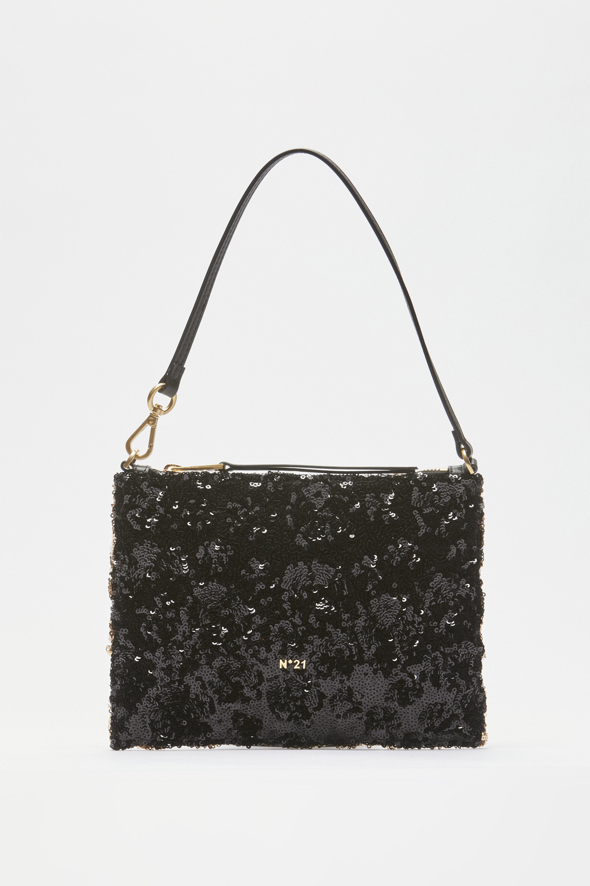 Two-tone sequin shoulder bag