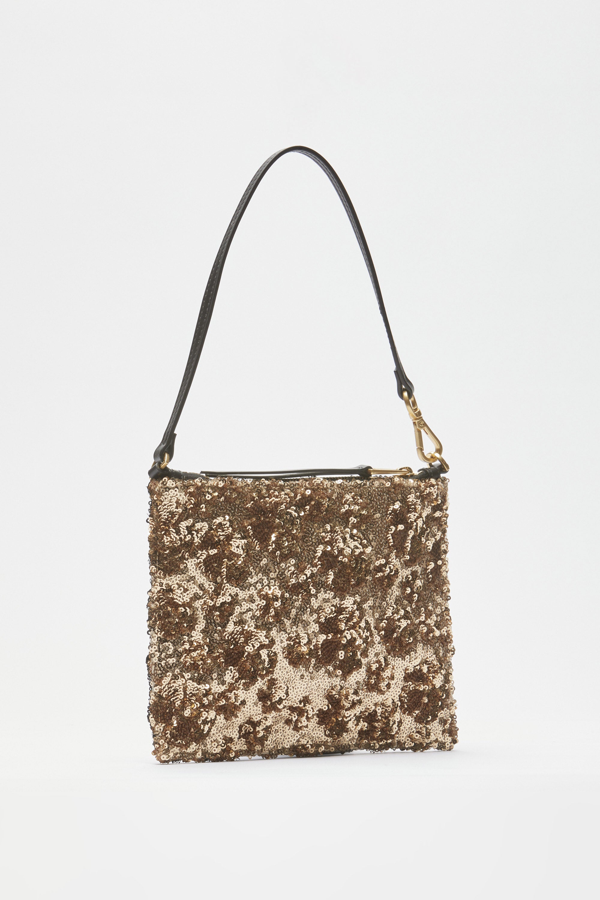 Two-tone sequin shoulder bag