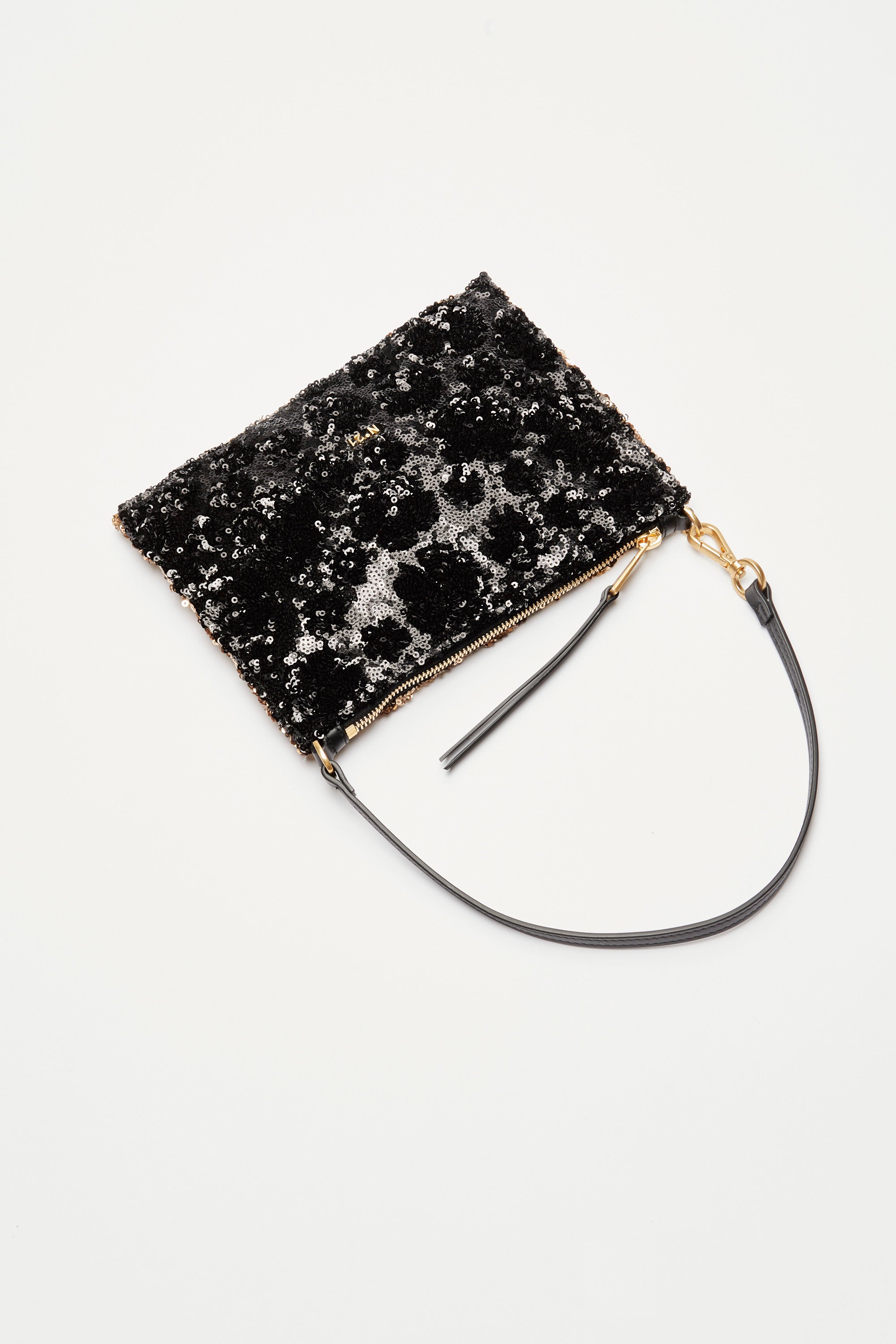 Two-tone sequin shoulder bag
