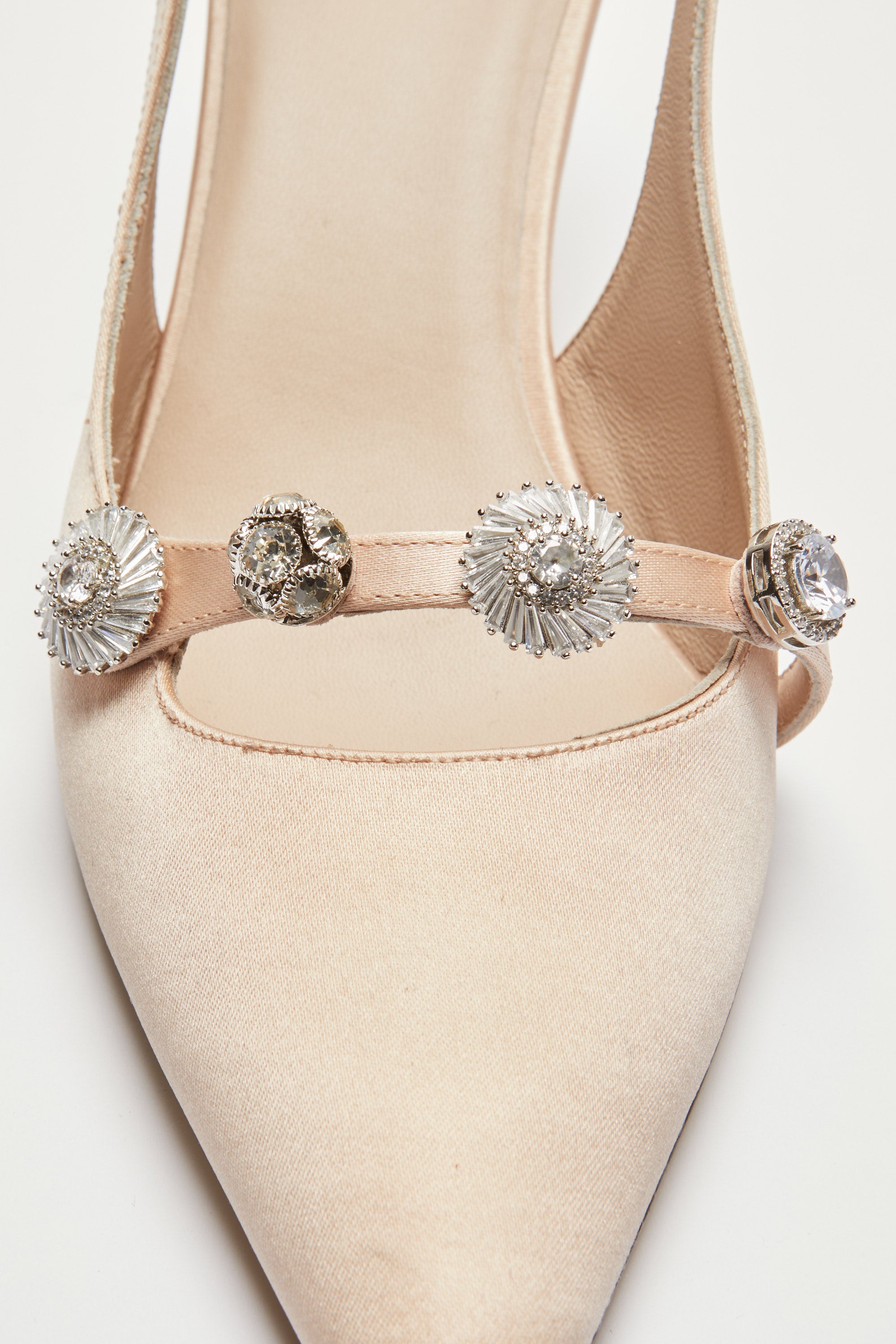 Satin slingback with jewel details