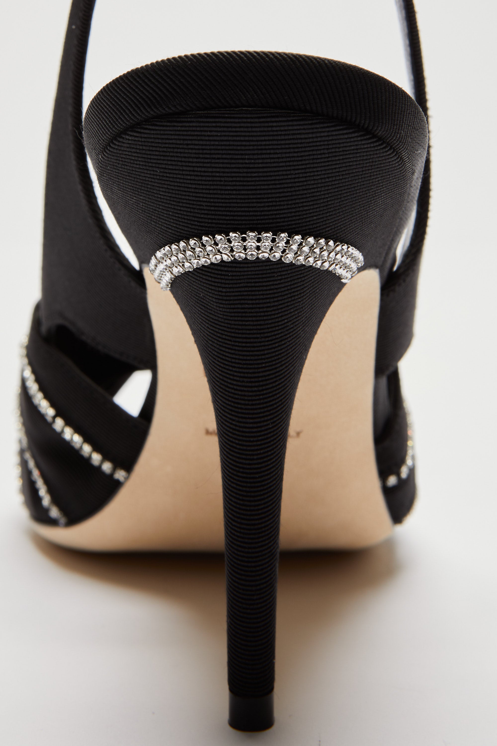 Satin sandals with crystals