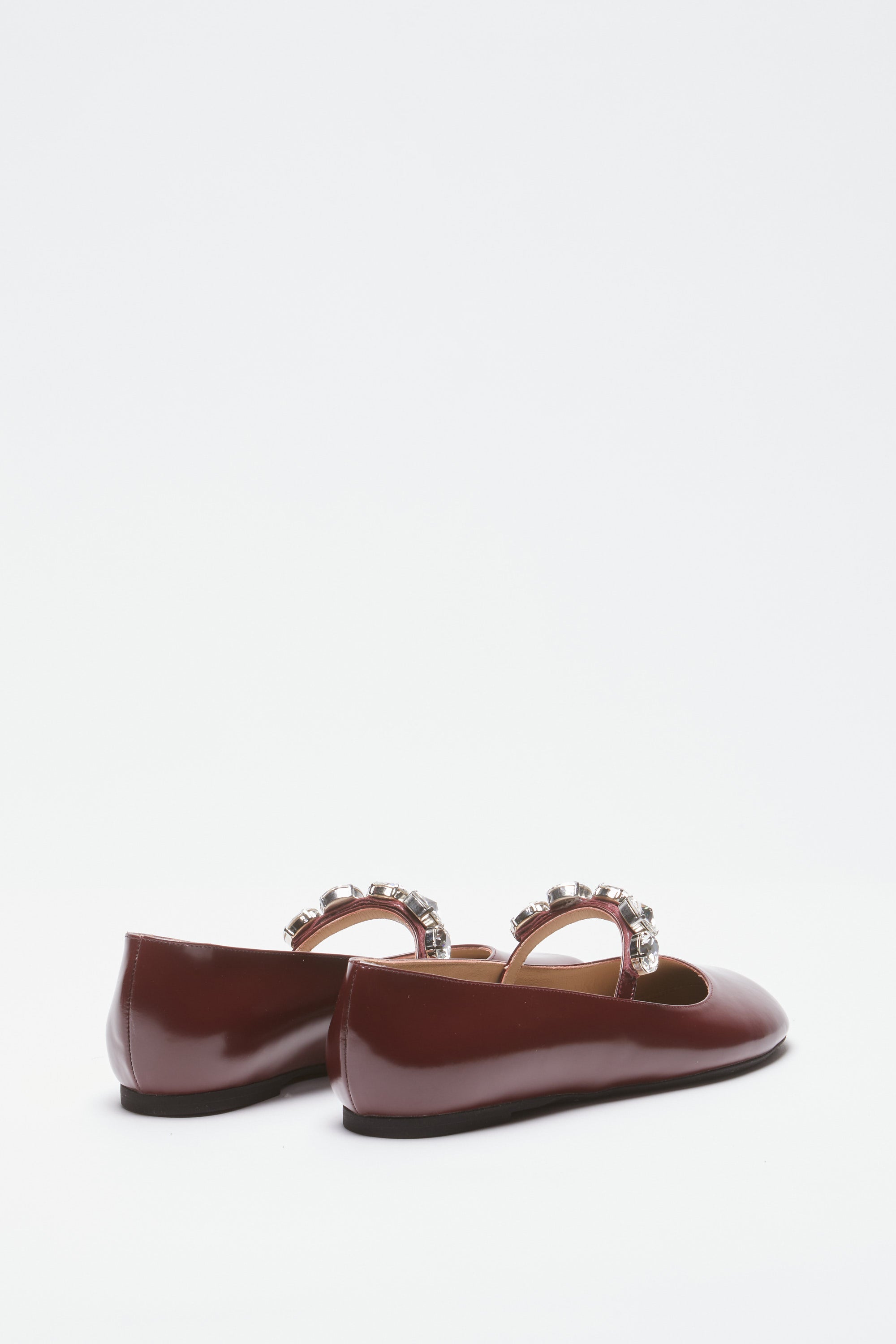 Patent leather ballerinas with maxi crystals