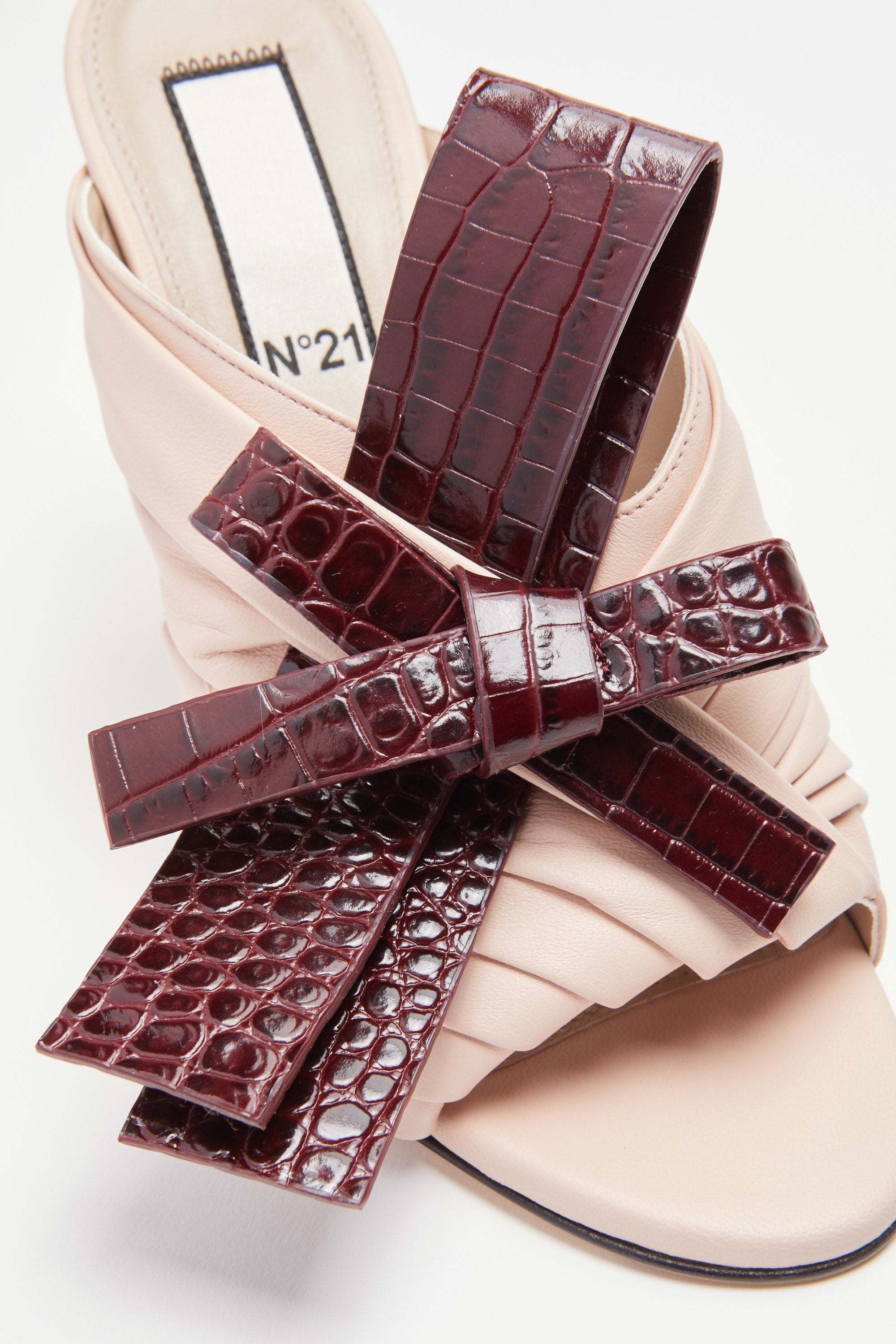 High heel mules with bow