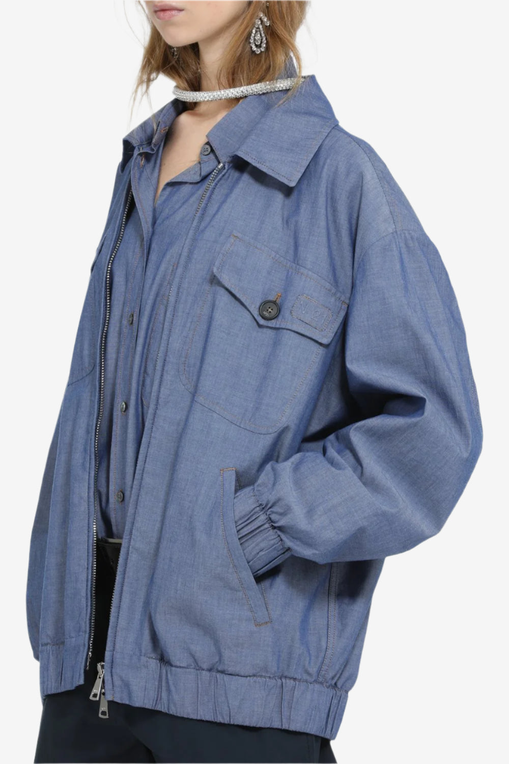 Jacket with zip and double pockets