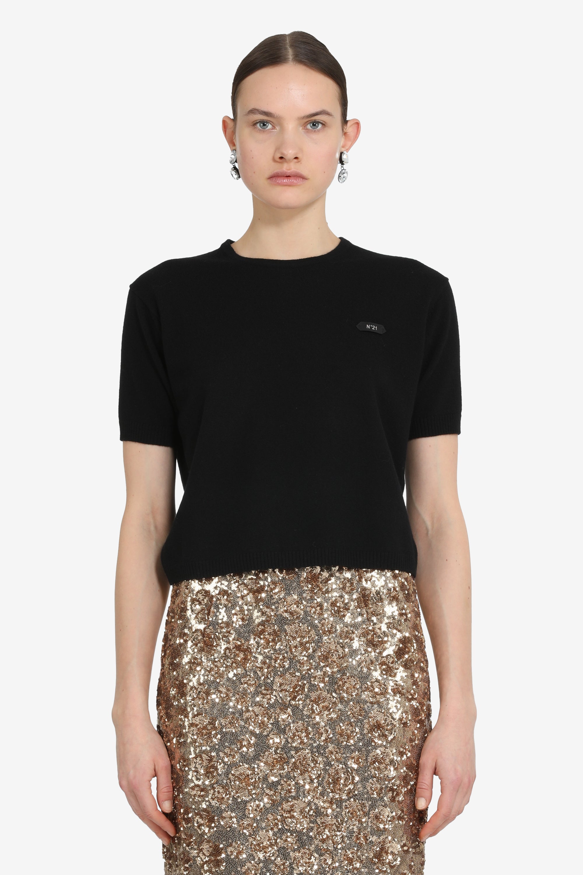 Short-sleeved shirt with logo