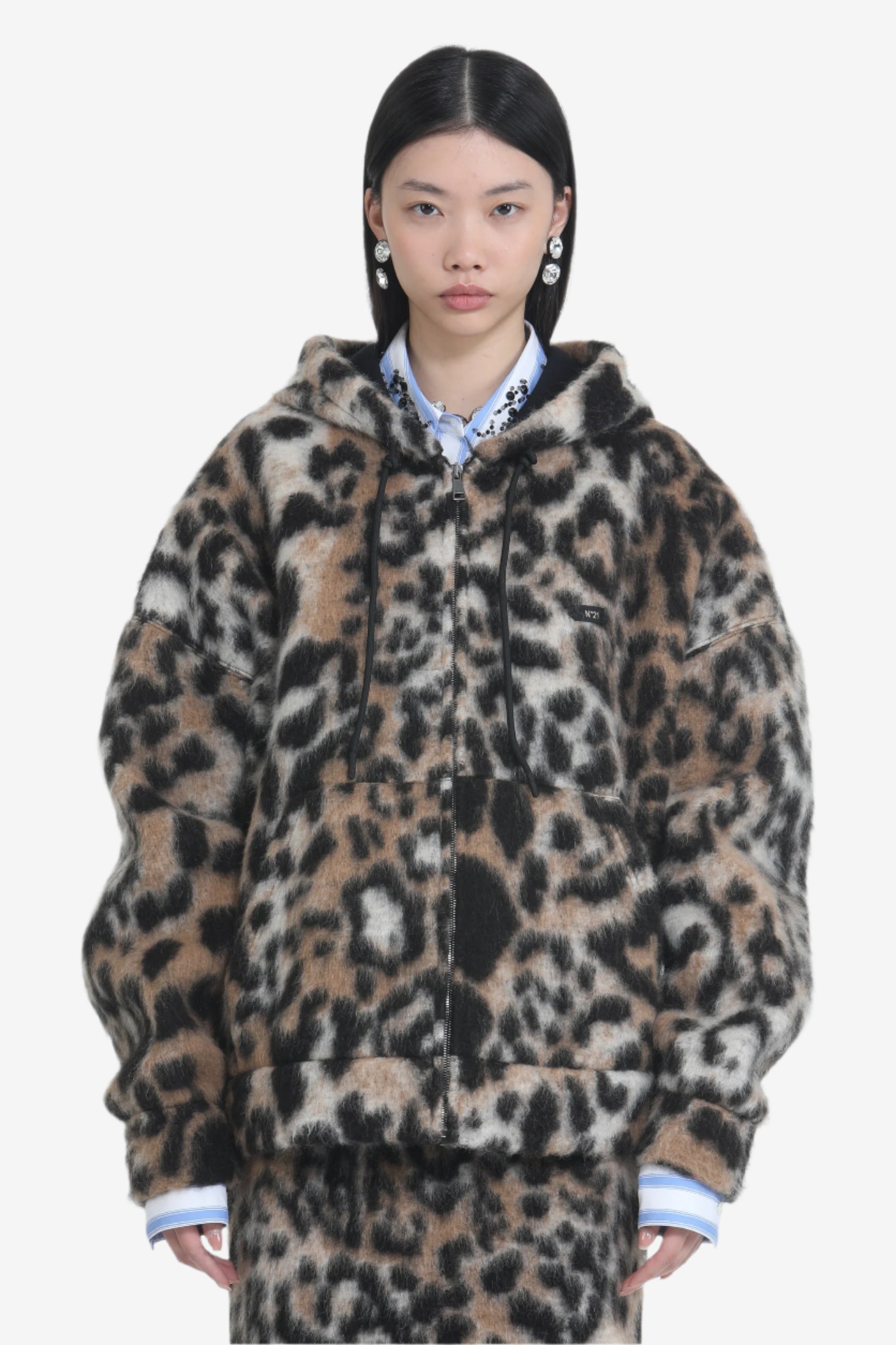 Leopard hooded jacket