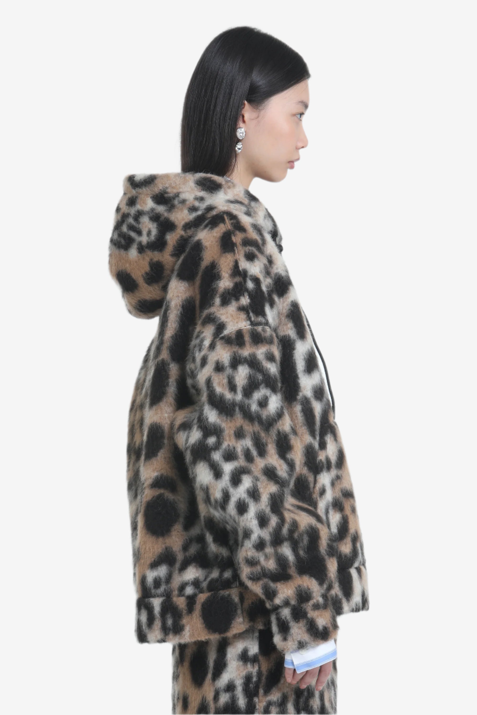 Leopard hooded jacket