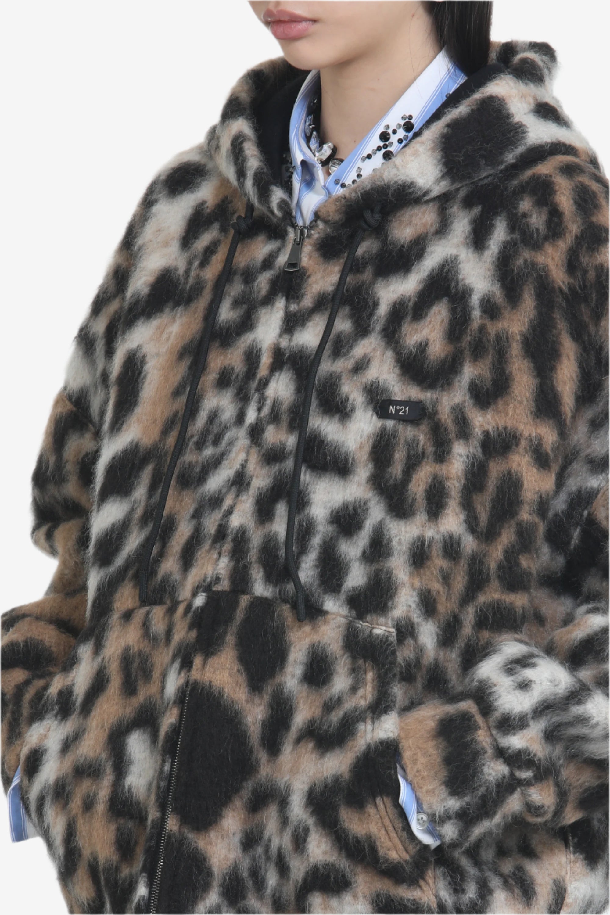 Leopard hooded jacket