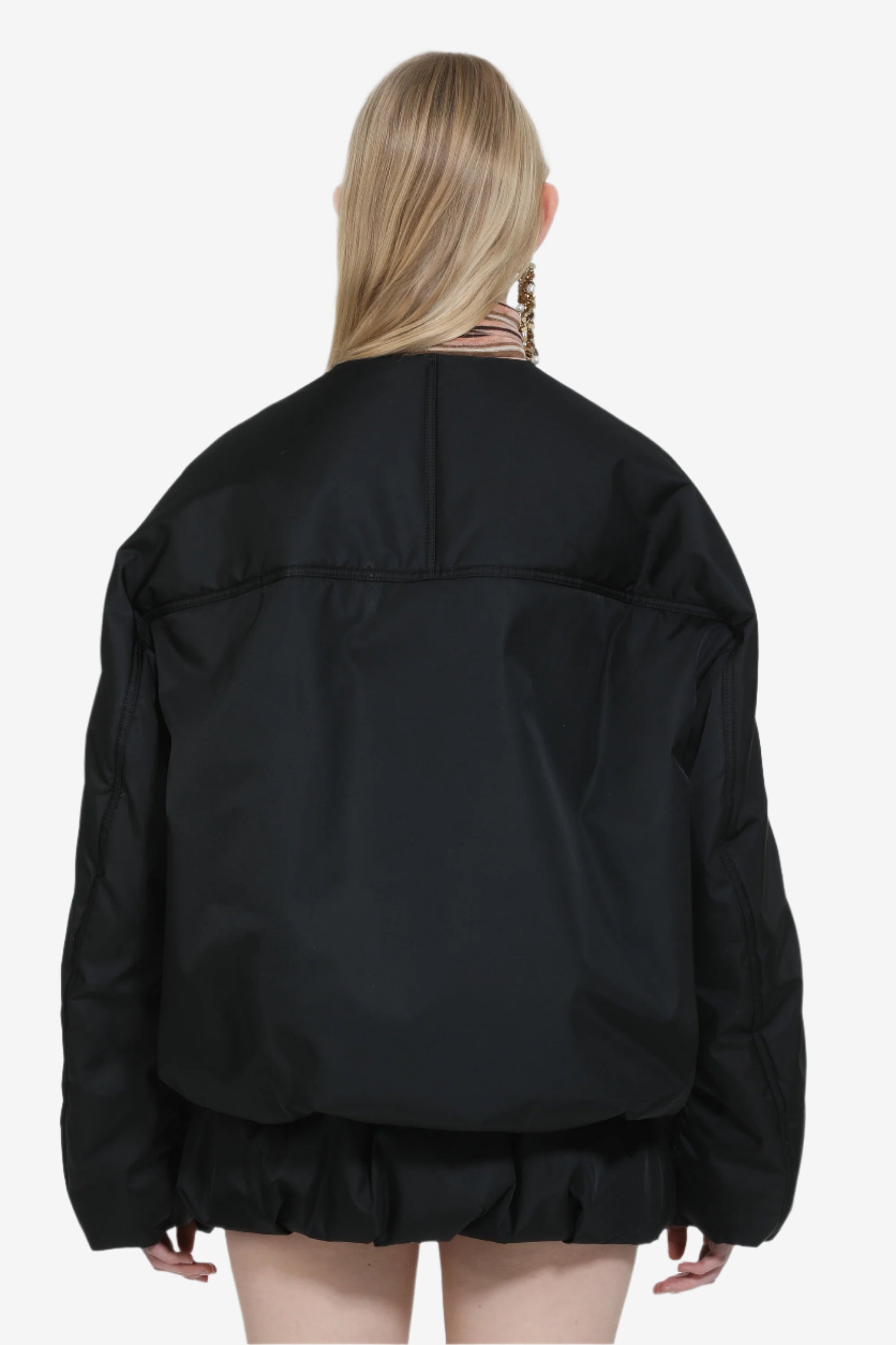 Oversized zip-up bomber jacket