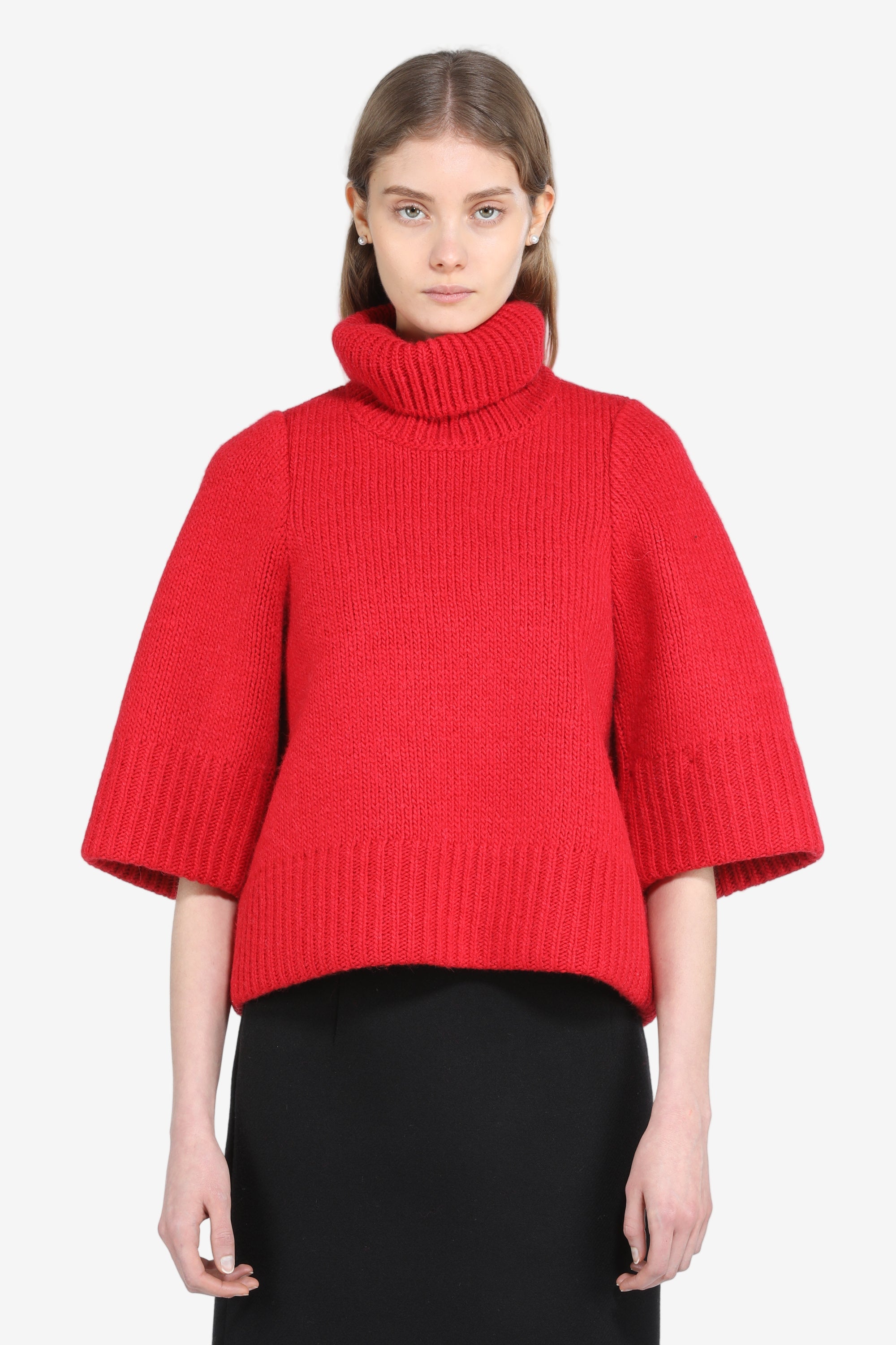 N21 Oversized sweater with three-quarter sleeves