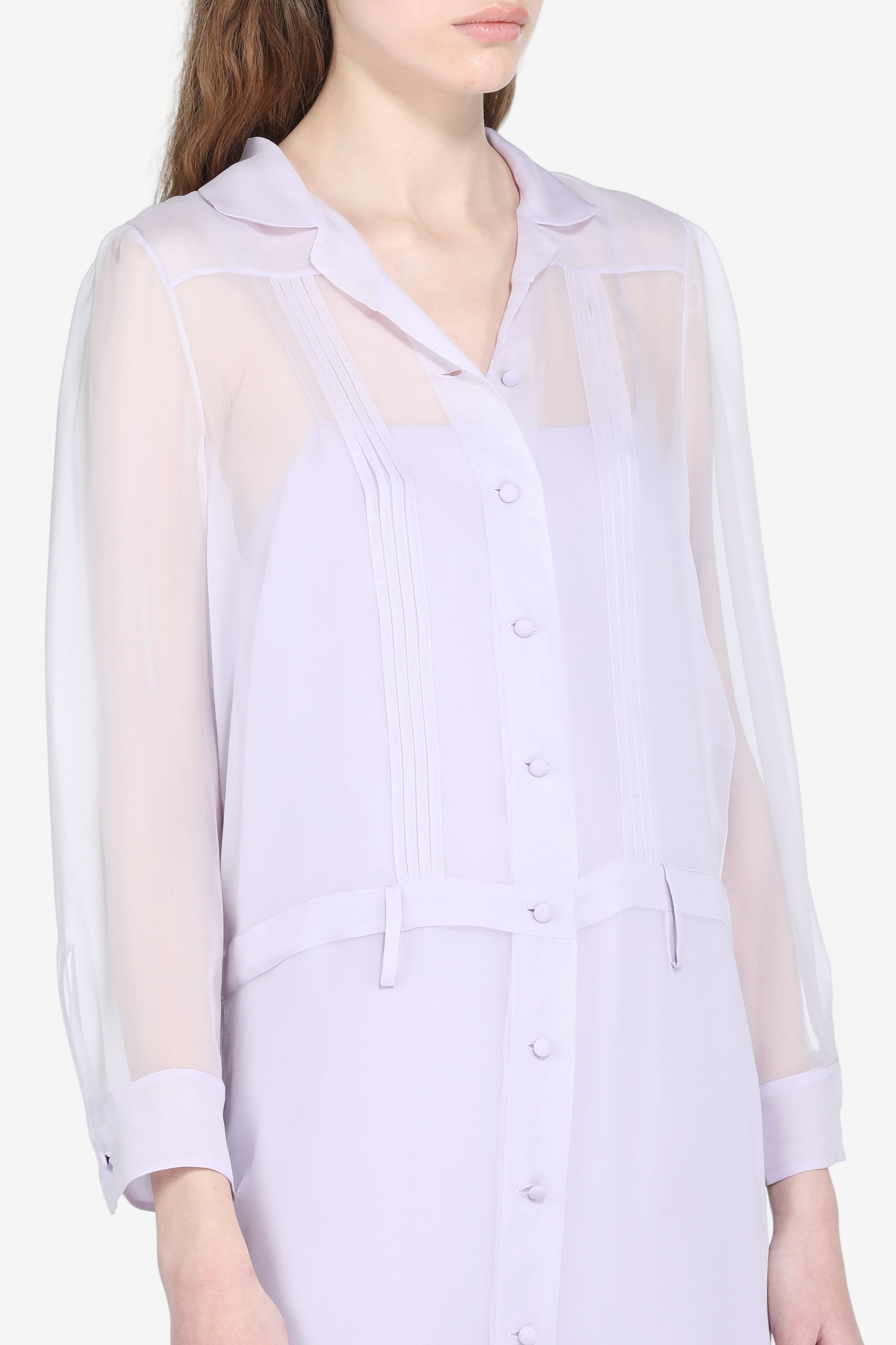 Dress in light fabric and slip