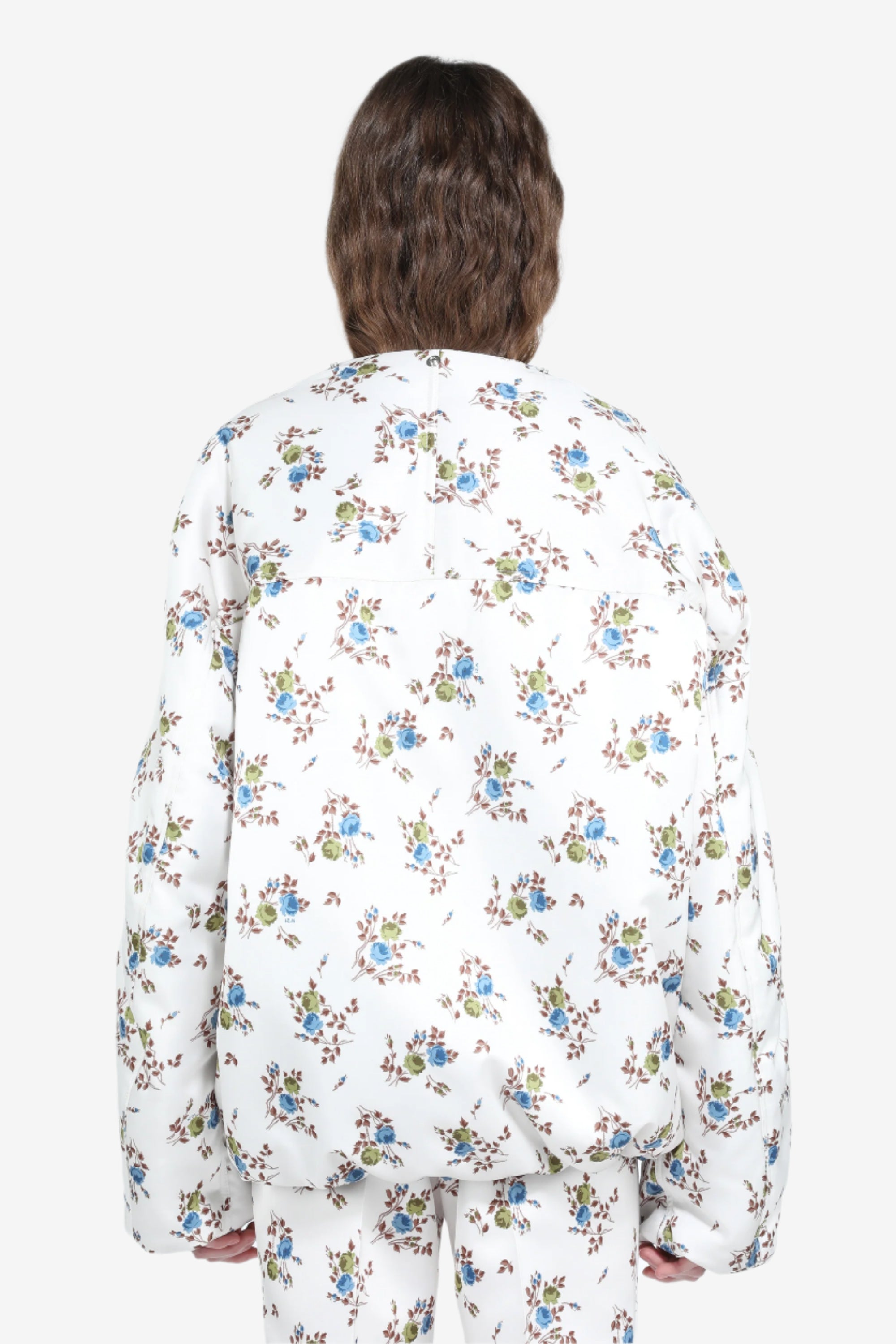 Padded bomber jacket with floral print