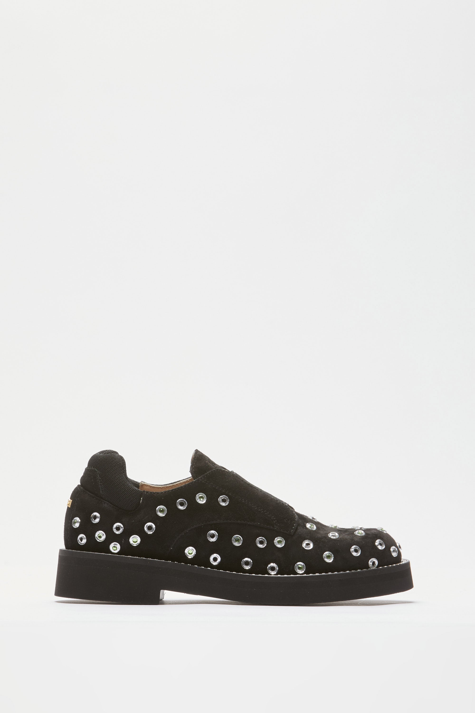 Suede derby shoes with studs