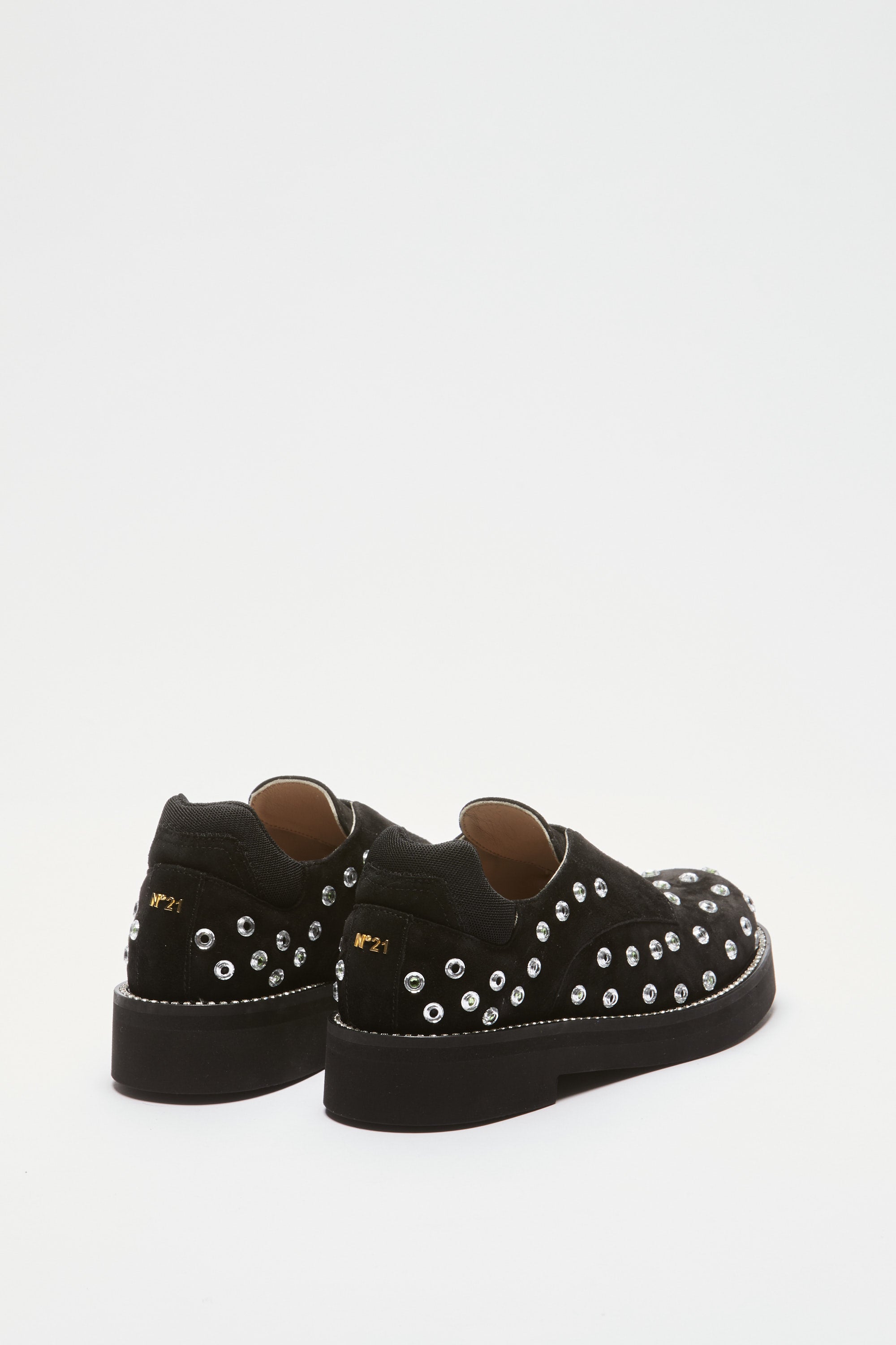 Suede derby shoes with studs