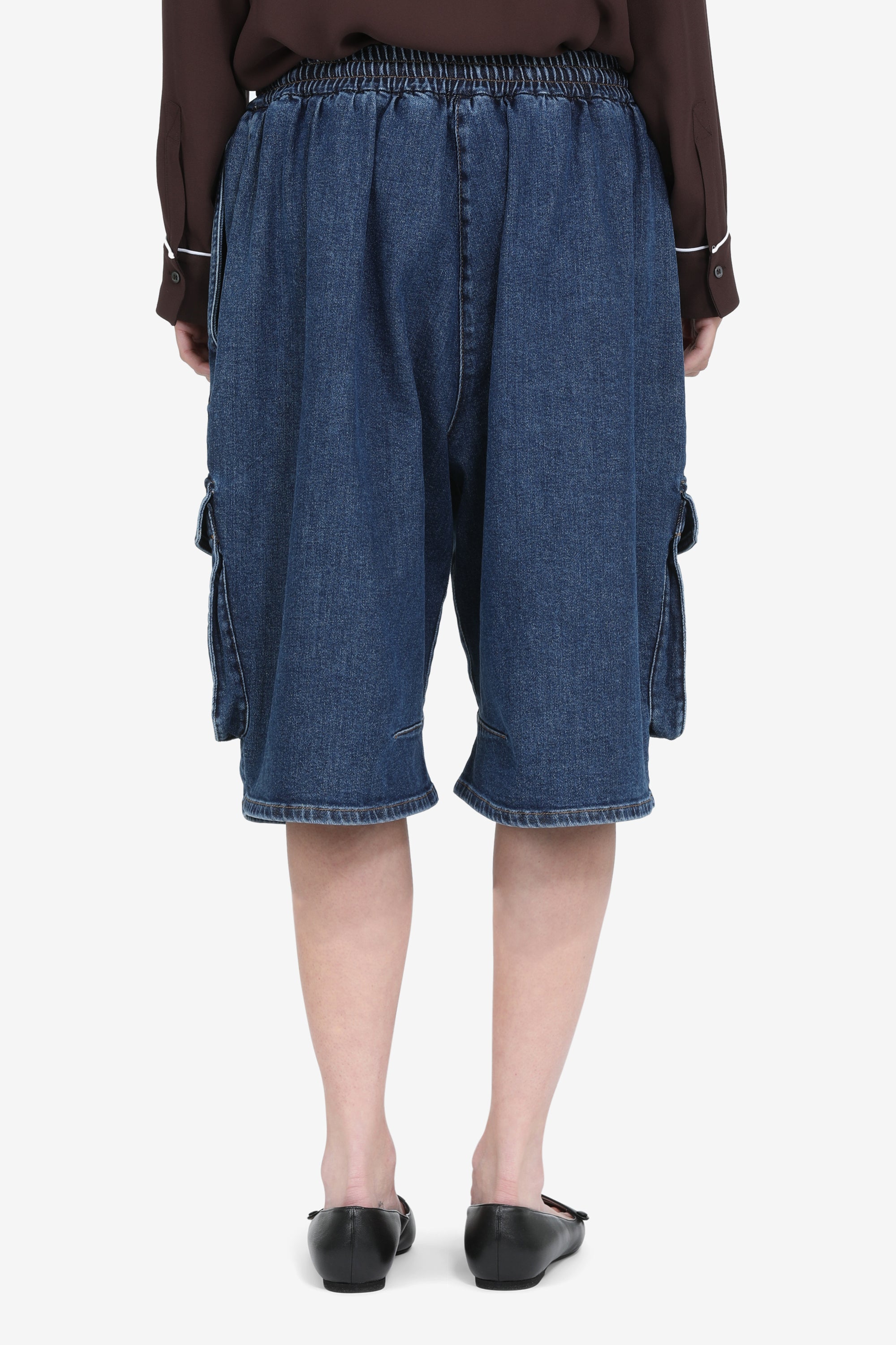 Knee-length denim pants