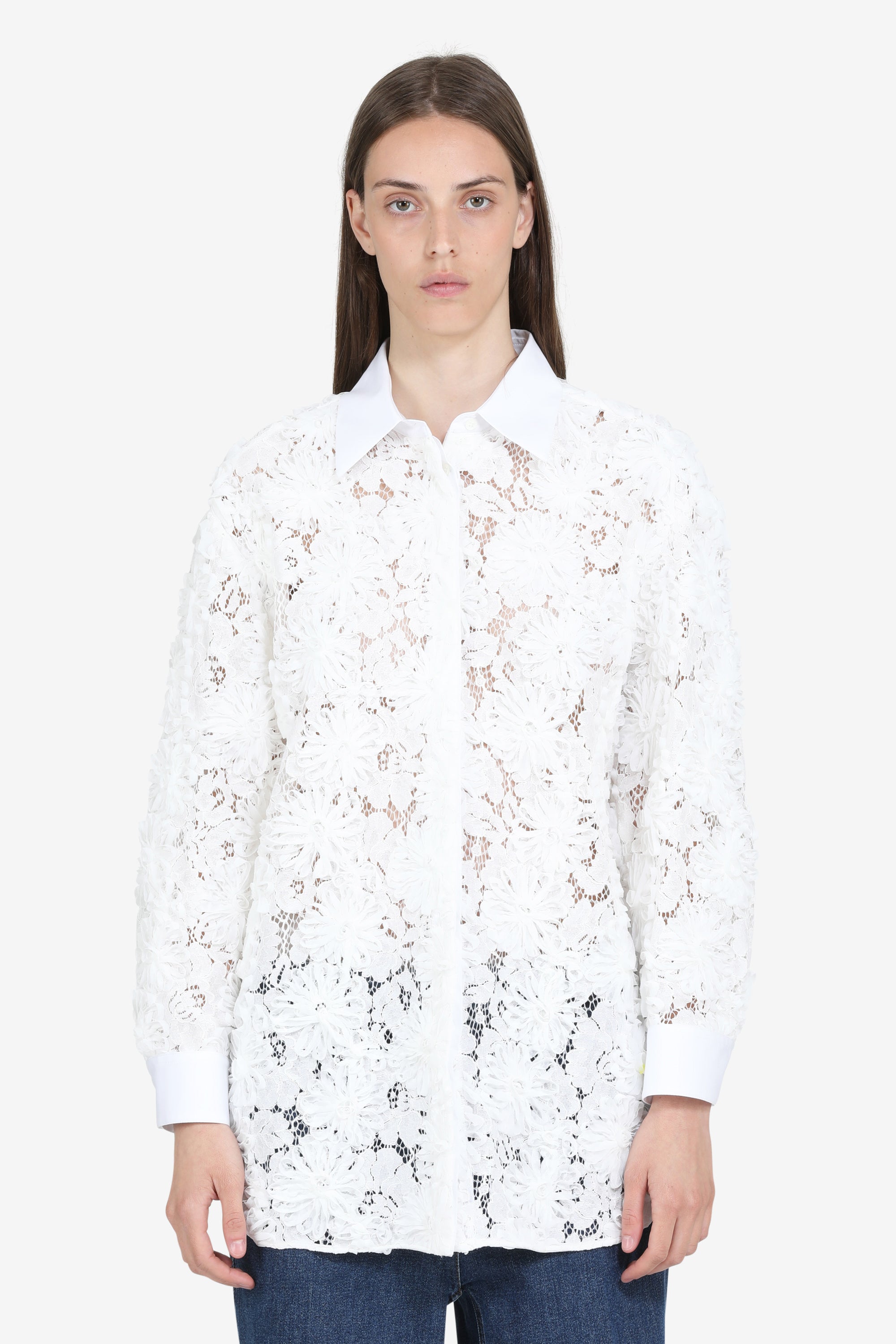 Lace shirt with long sleeves