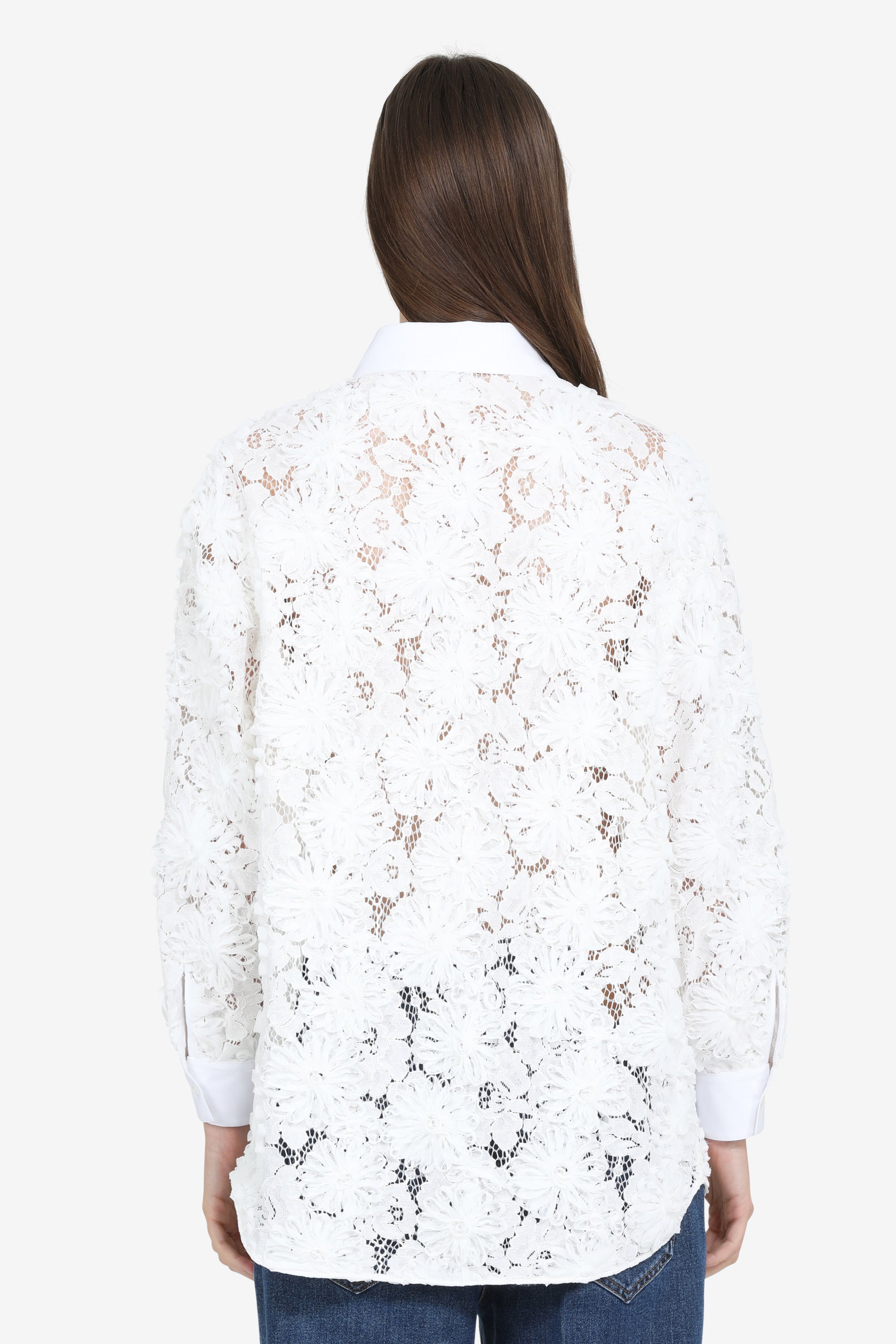 Lace shirt with long sleeves