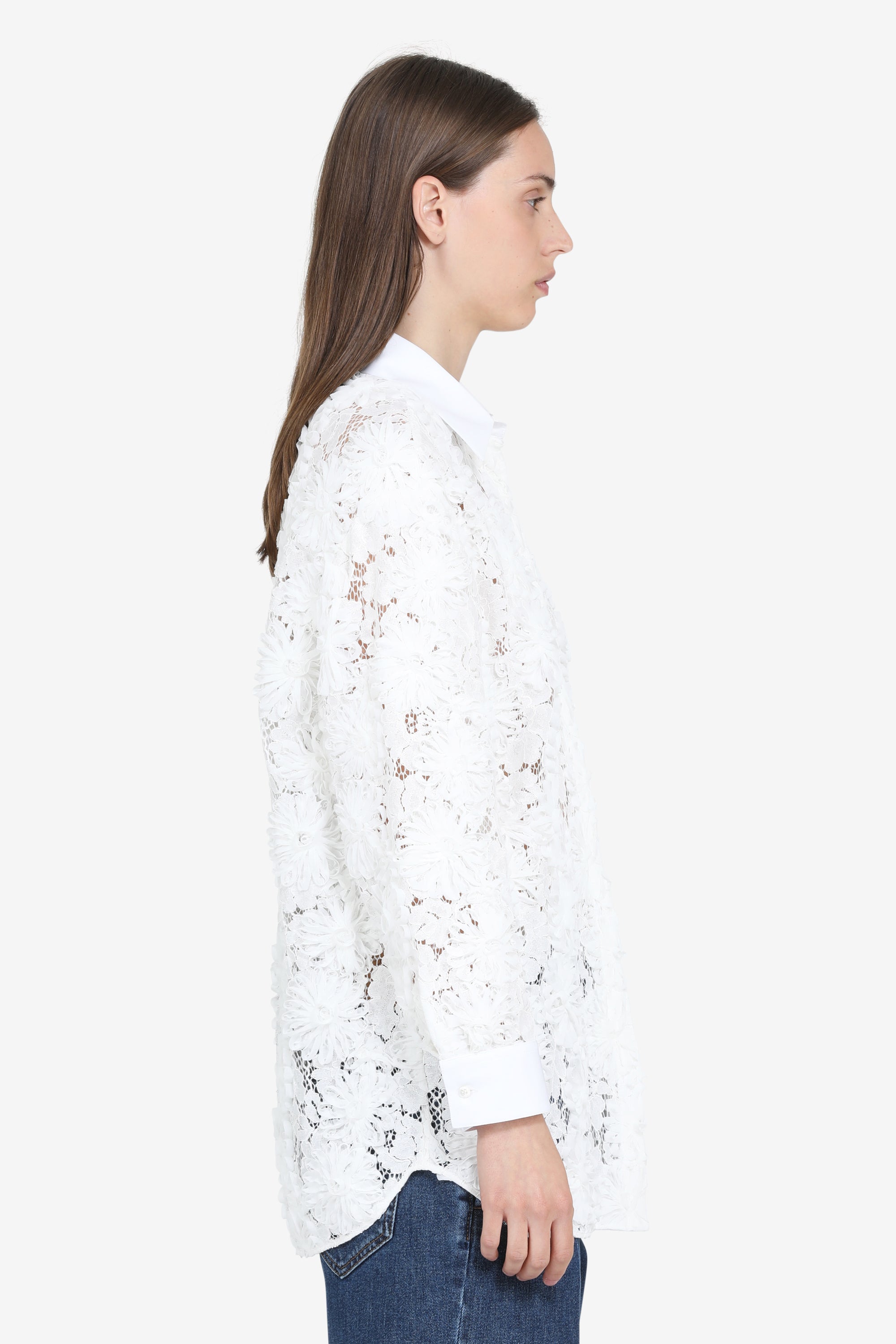 Lace shirt with long sleeves