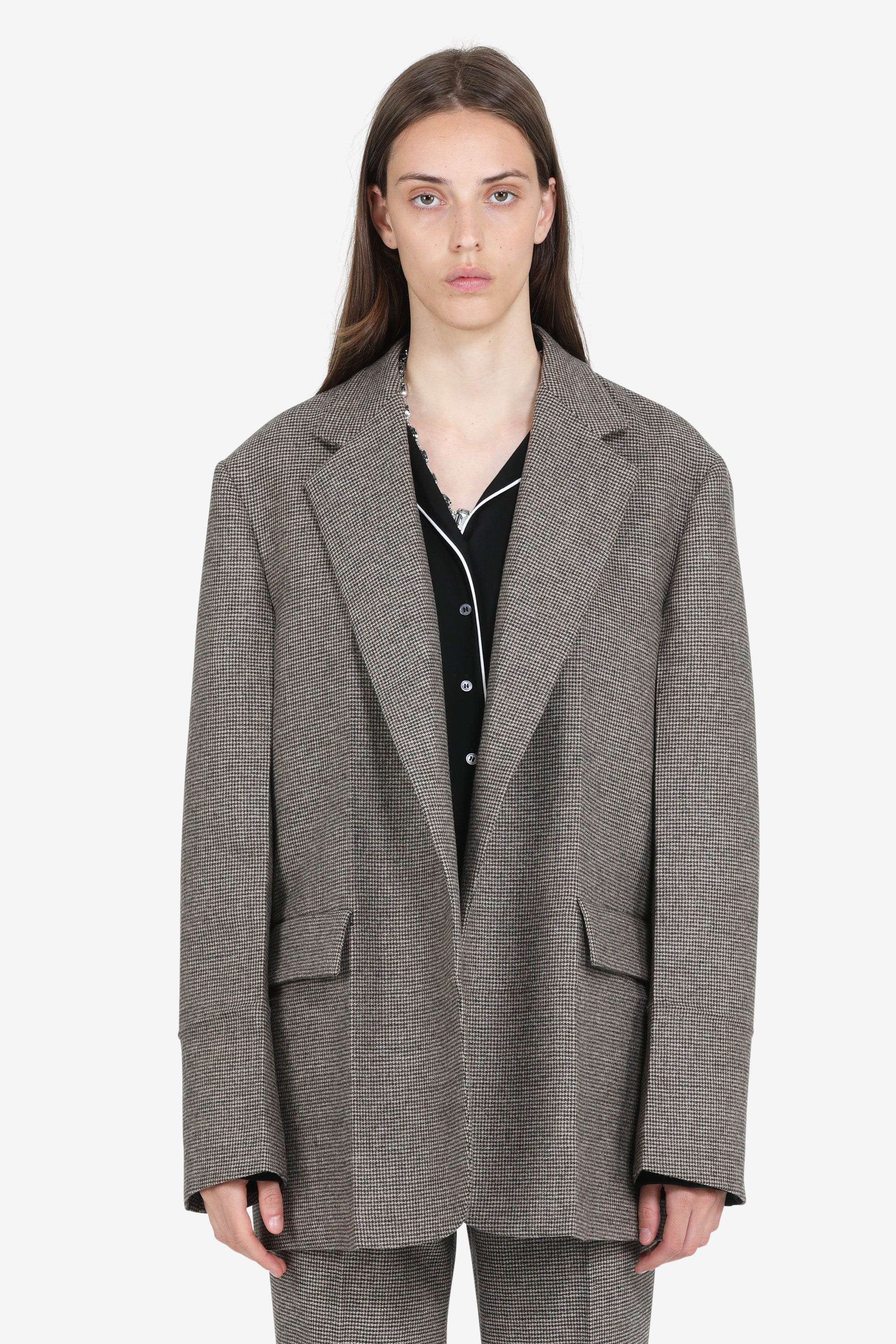 Tailored houndstooth jacket