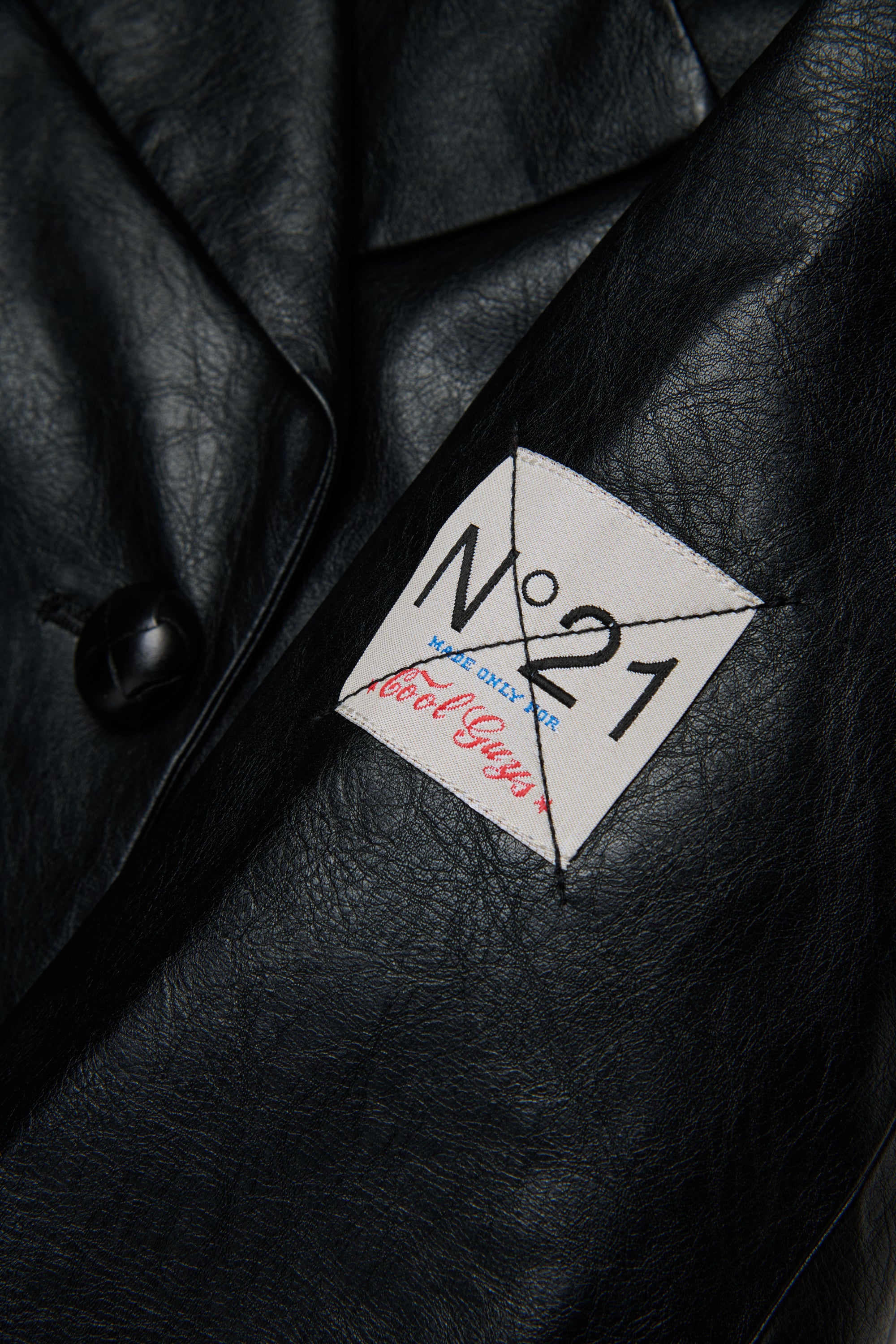 Double-breasted jacket in coated fabric