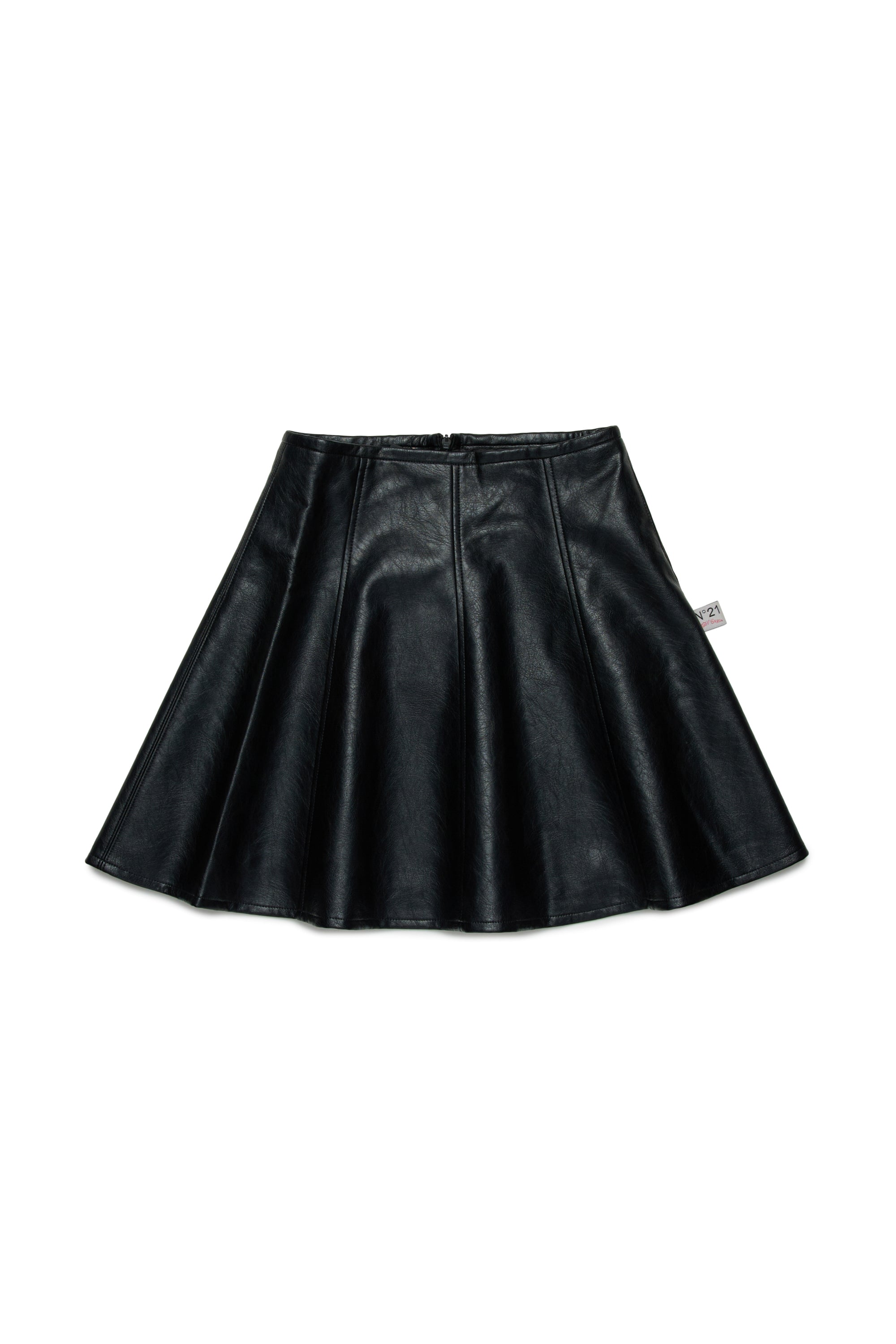 Short semi-circle skirt in coated fabric