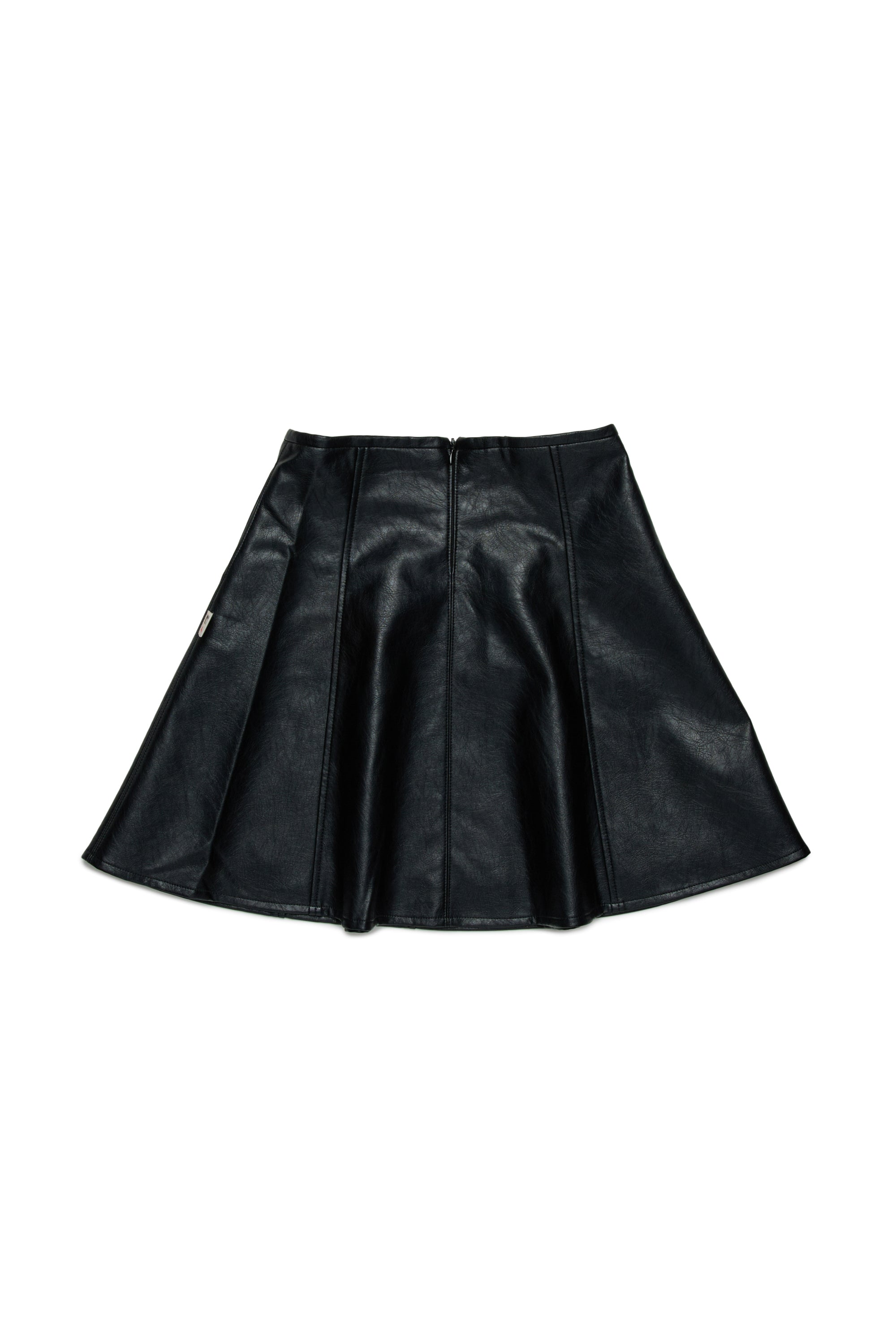 Short semi-circle skirt in coated fabric