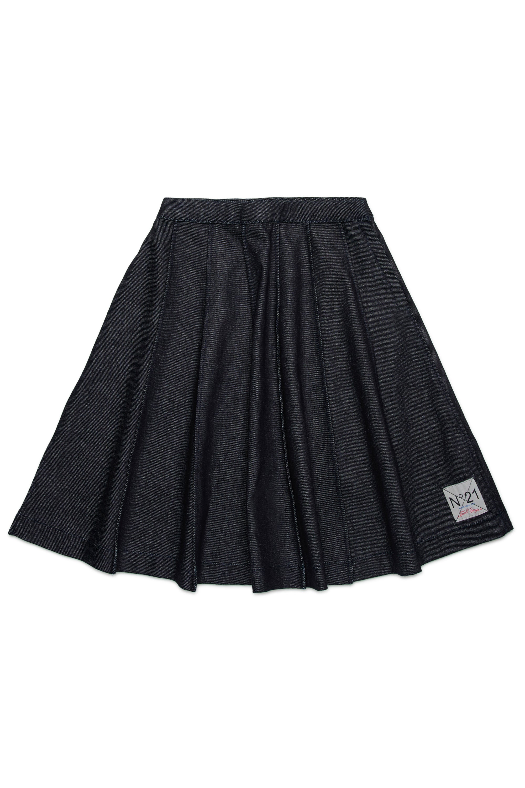 Dark denim midi skirt