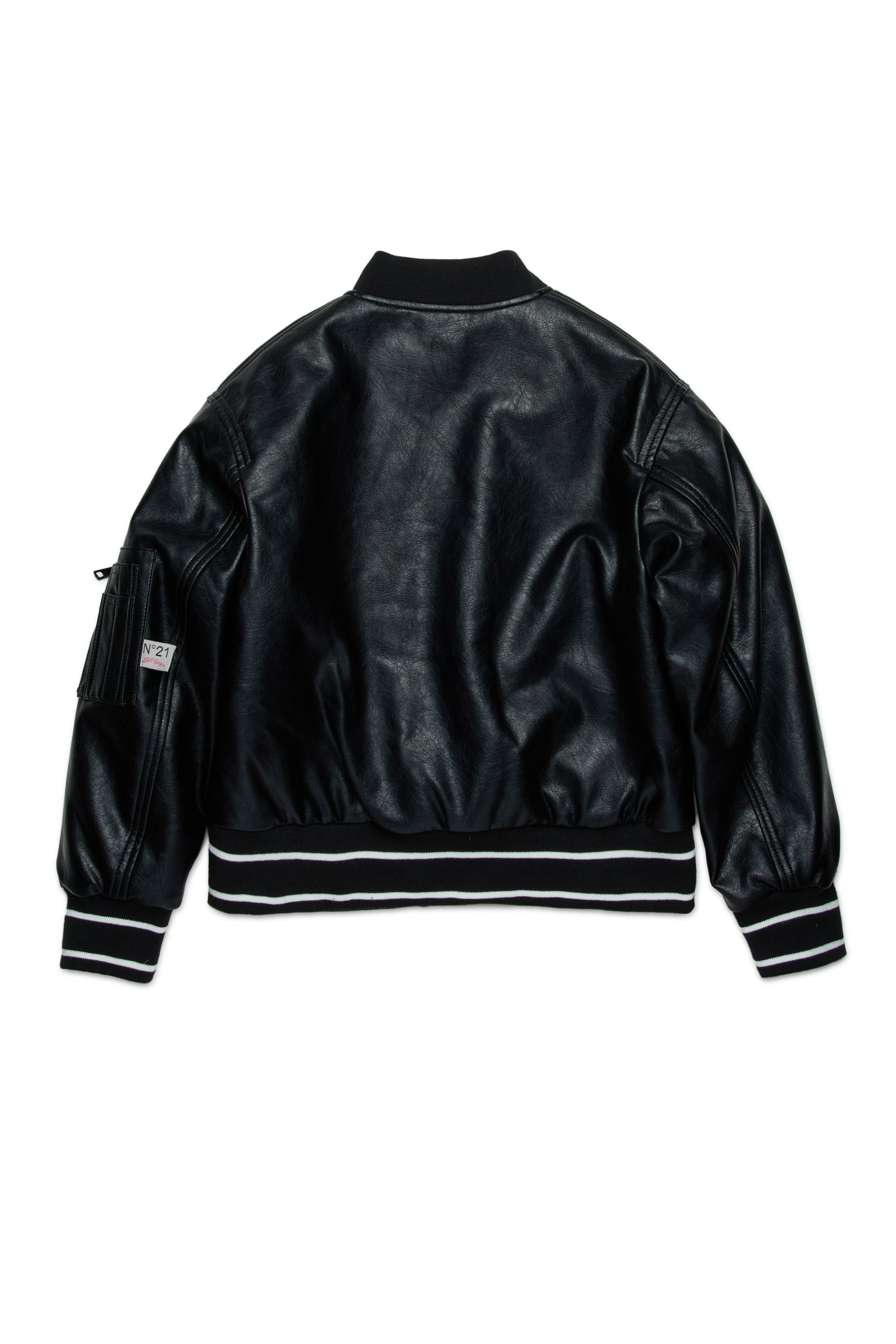 Bomber jacket in coated fabric with logo