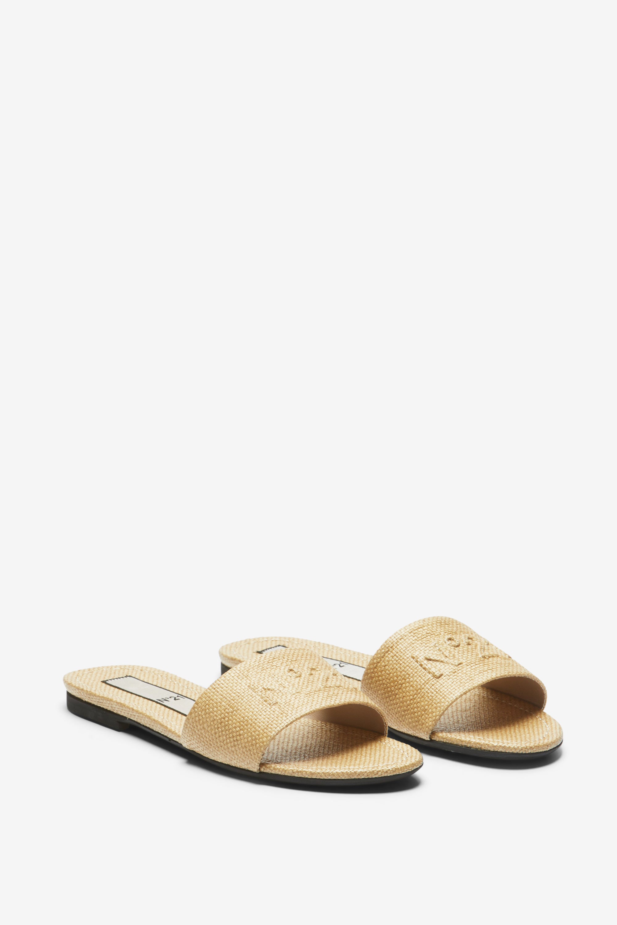 サンダル N21 NUMERO VENTUNO RUBBER SLIDE WITH EMBOSSED LOGO Logo-Embossed Slides Natural | N21