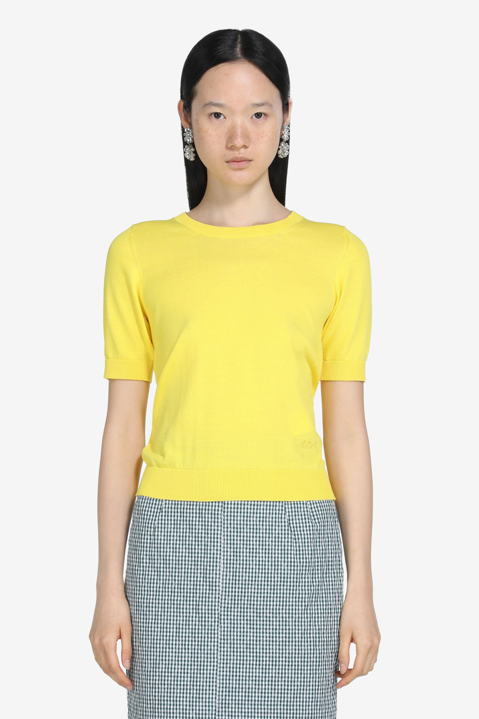 Crew-Neck Knit Top