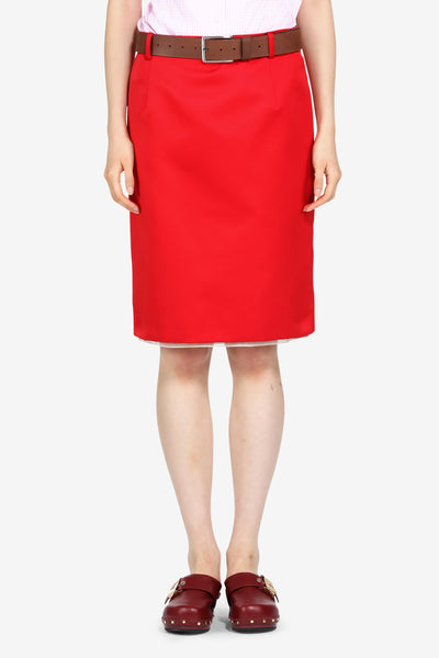 スカート Carven Red Acetate Midi Skirt CARVEN Silk-satin midi skirt | NET-A-PORTER