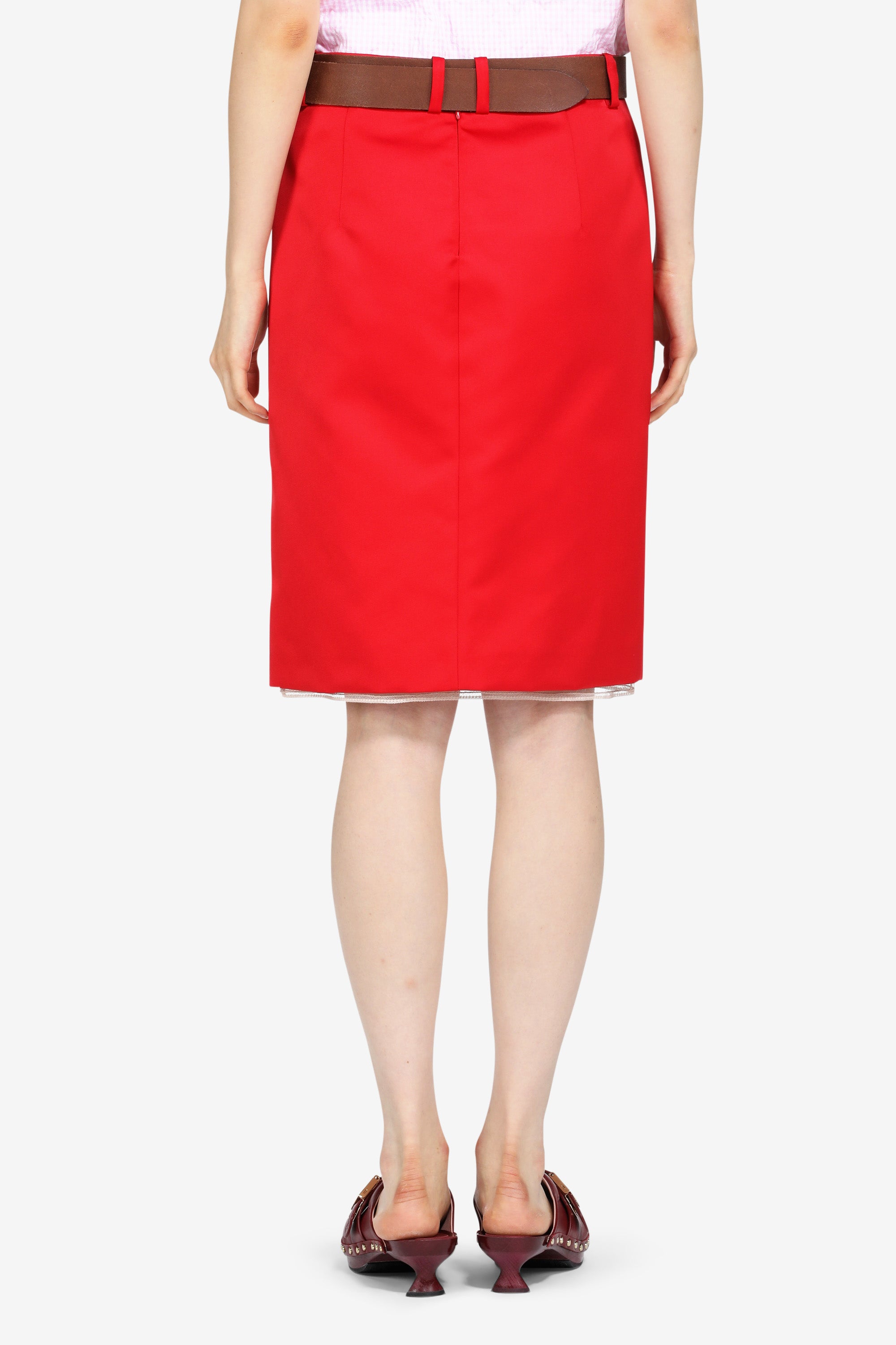 Belted Midi Skirt Red | N21