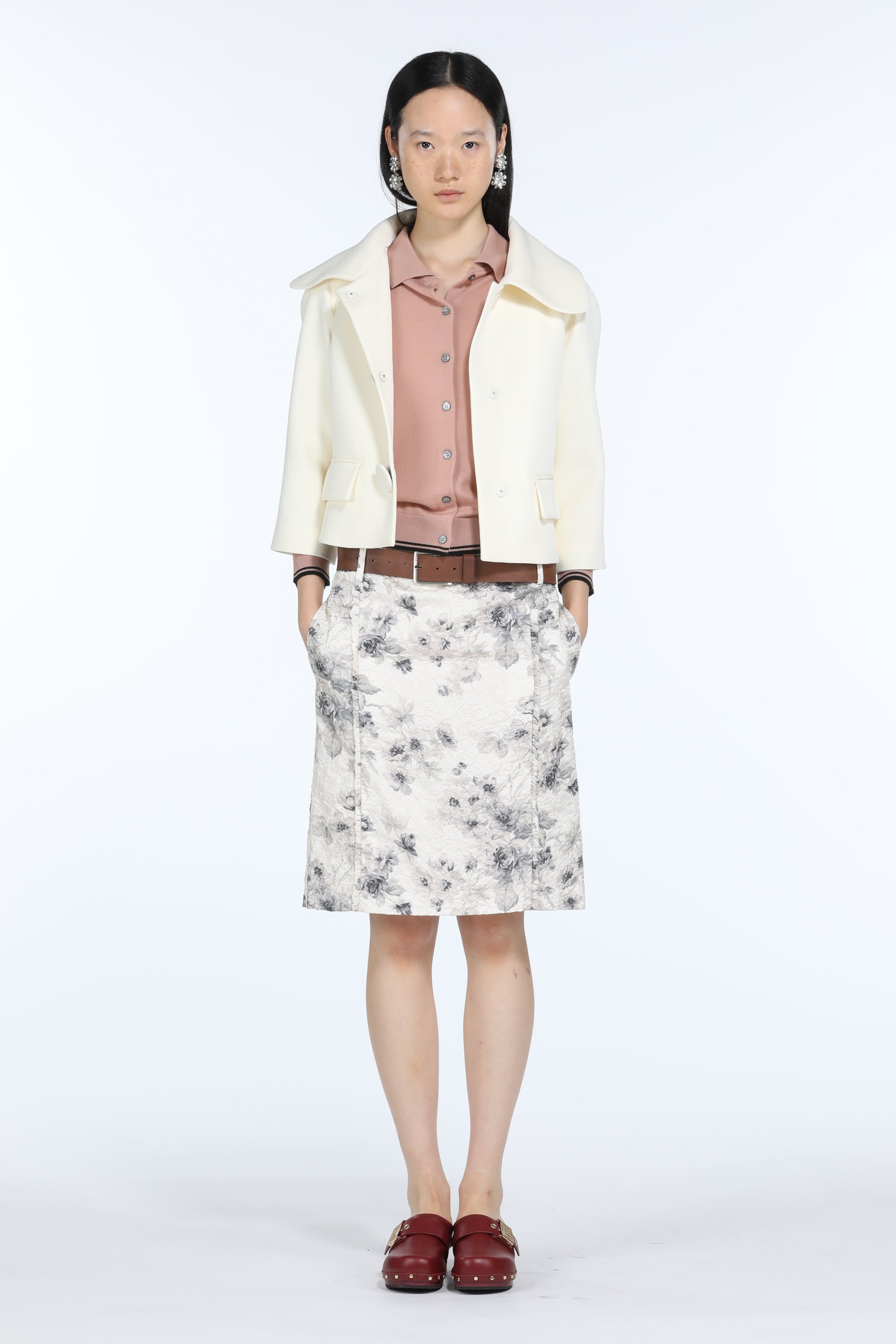 Floral-Print Midi Skirt