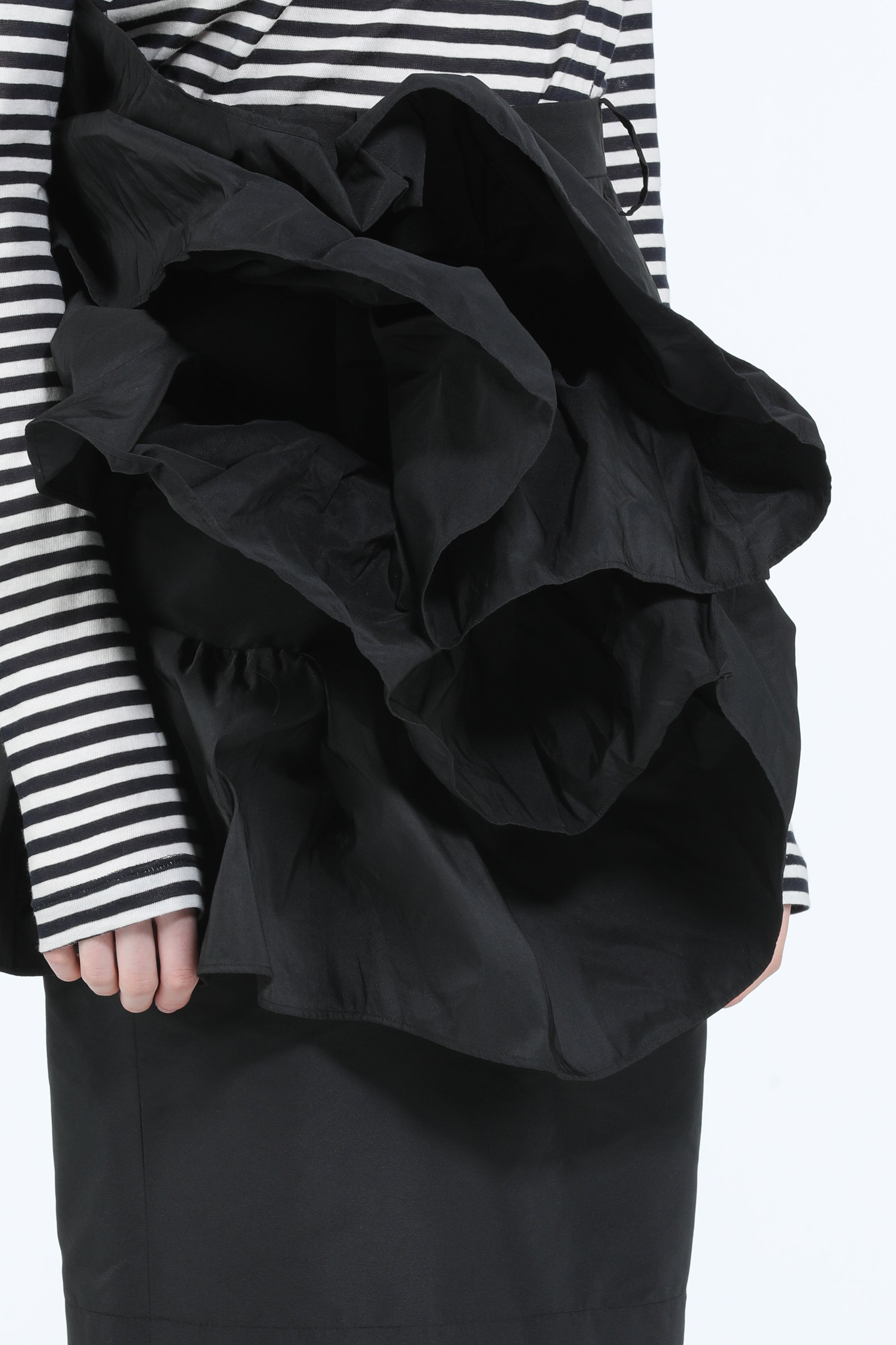 Floral-Appliqué Midi Skirt