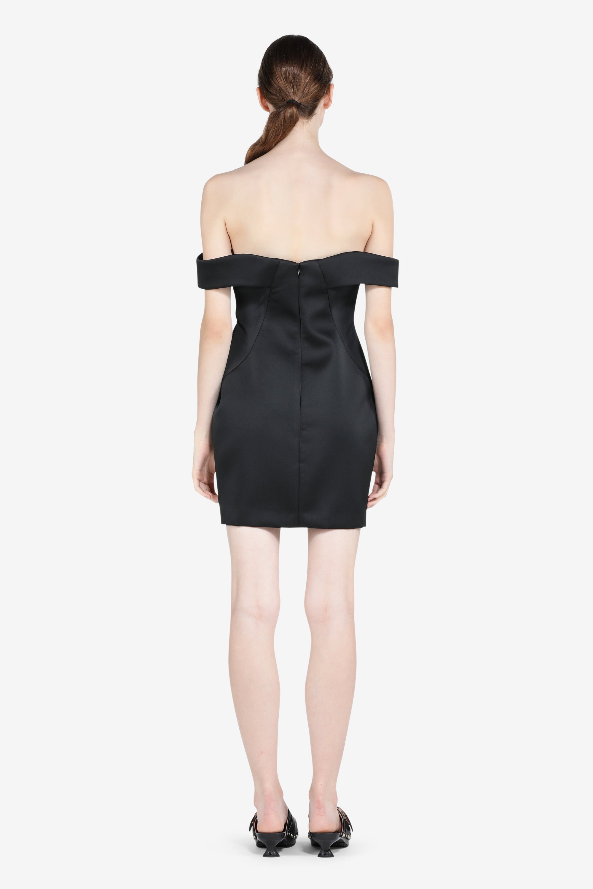Off-Shoulder Mini Dress Black | N21