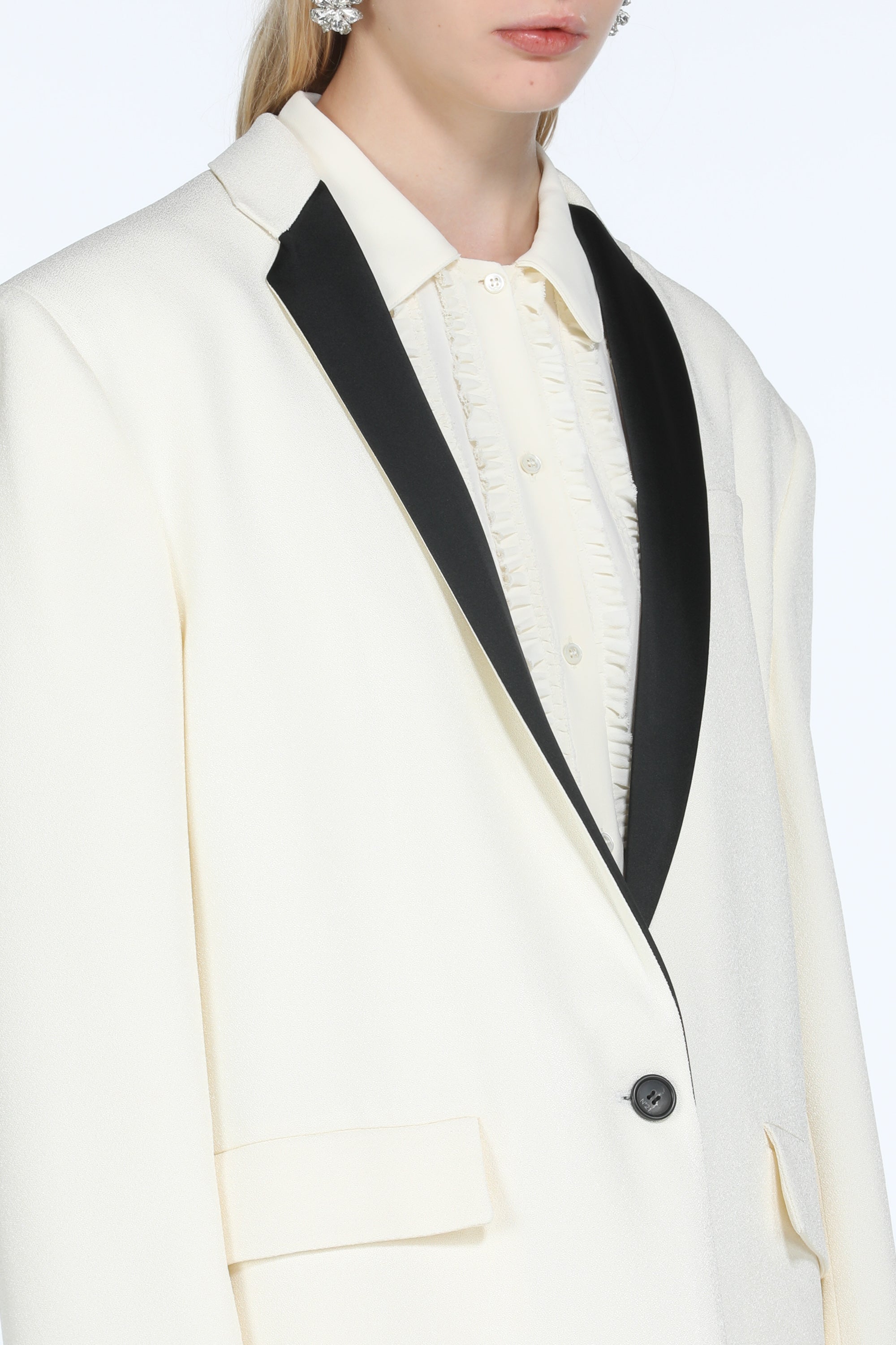 Blazer con revers a contrasto