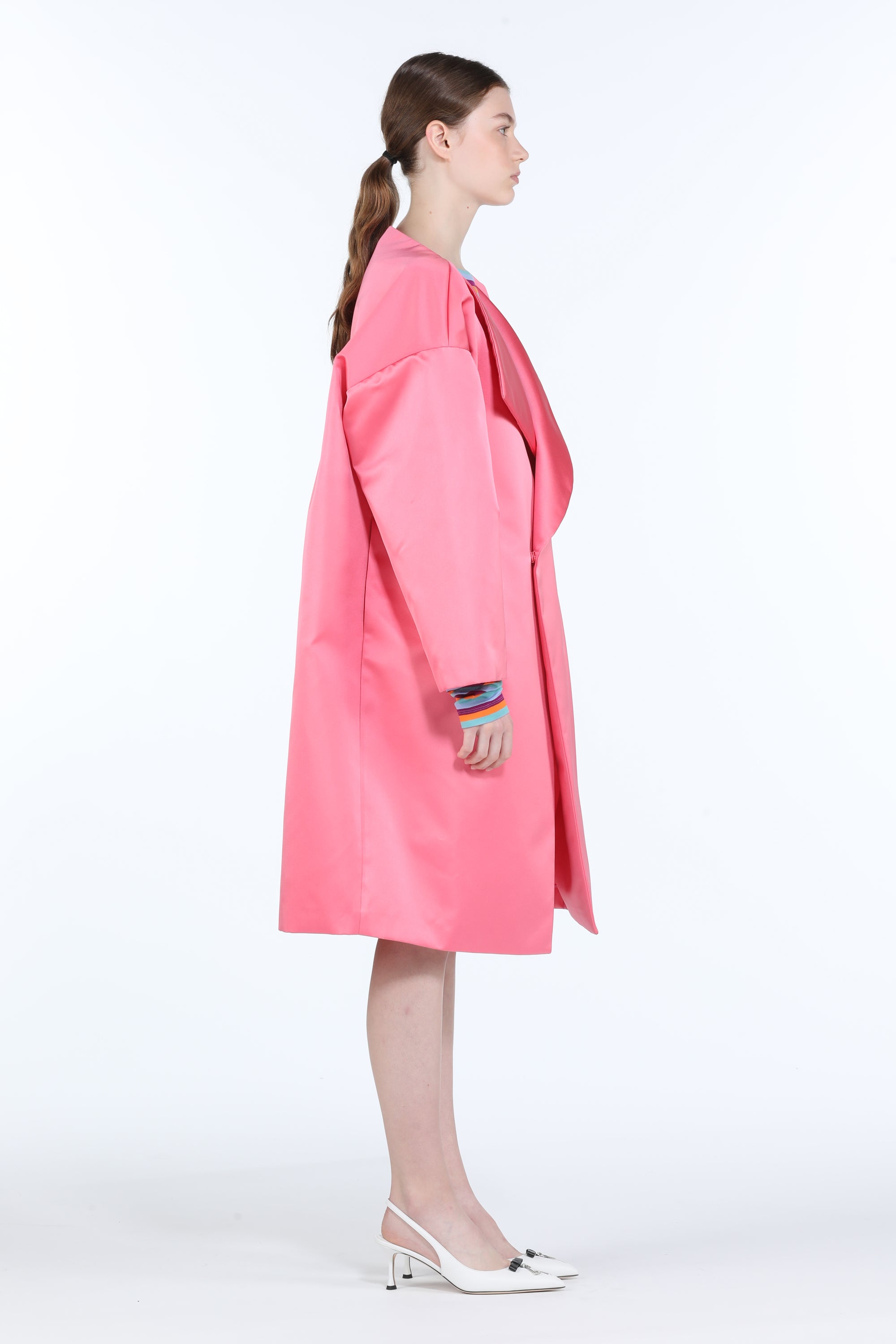 Cappotto in raso doppiopetto