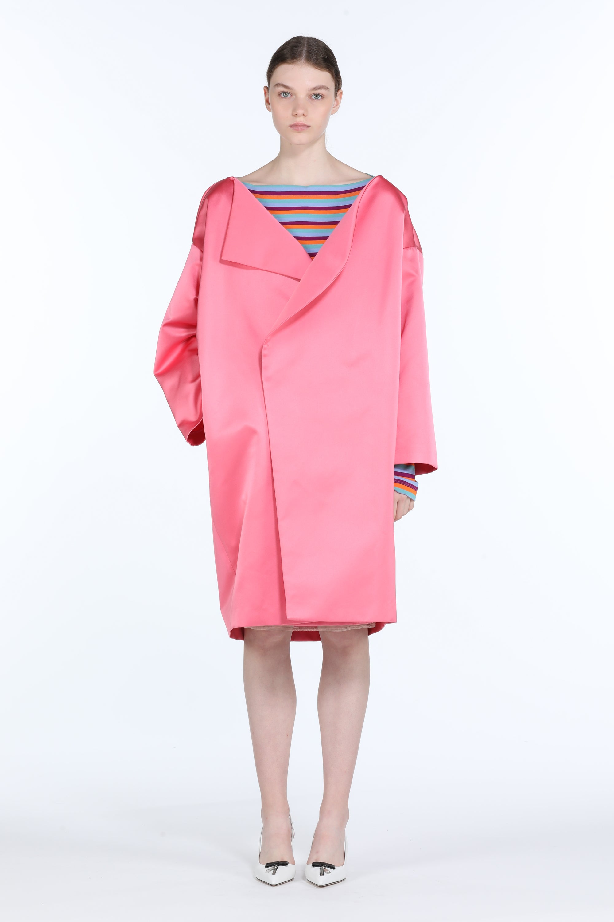 Cappotto in raso doppiopetto