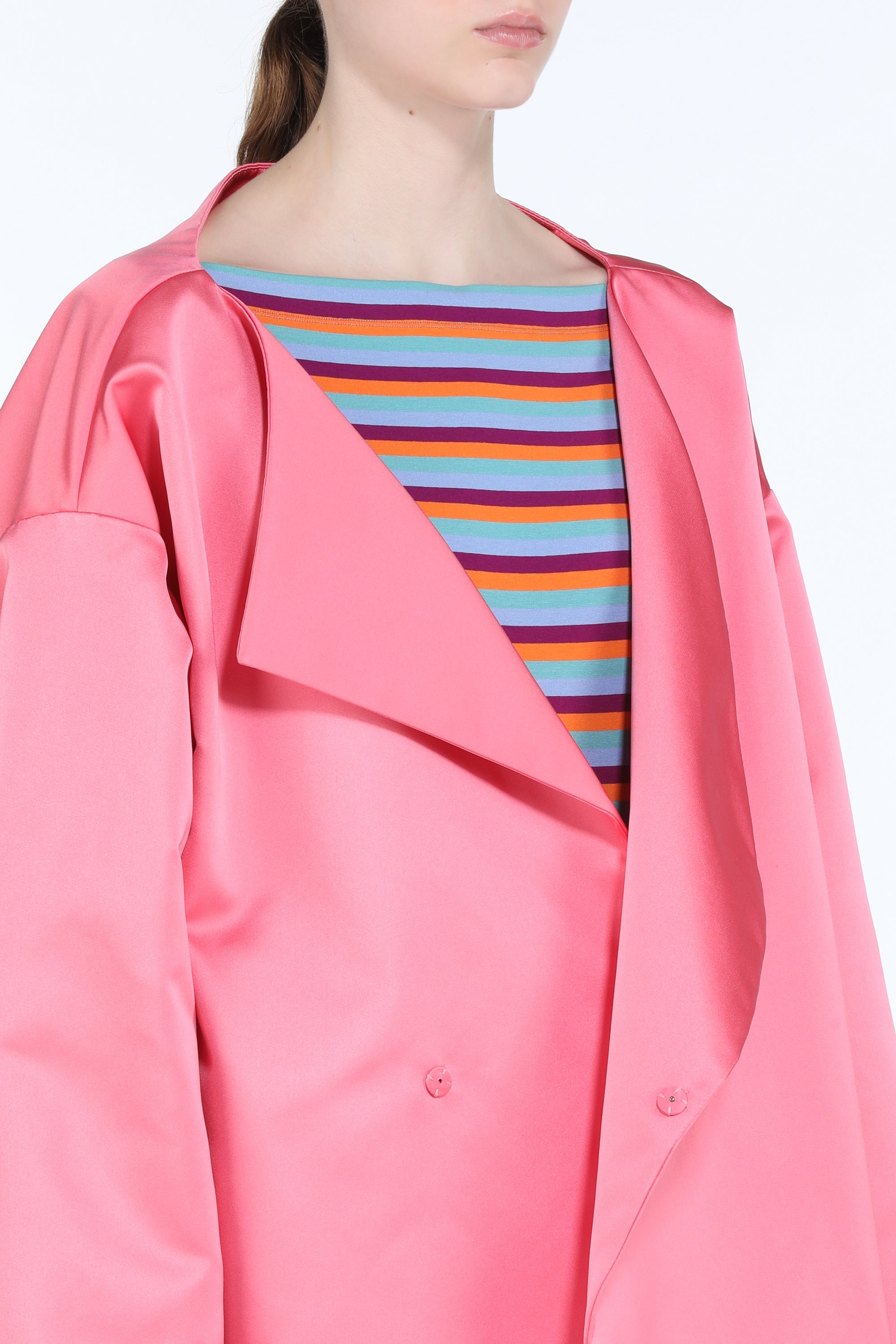 Cappotto in raso doppiopetto