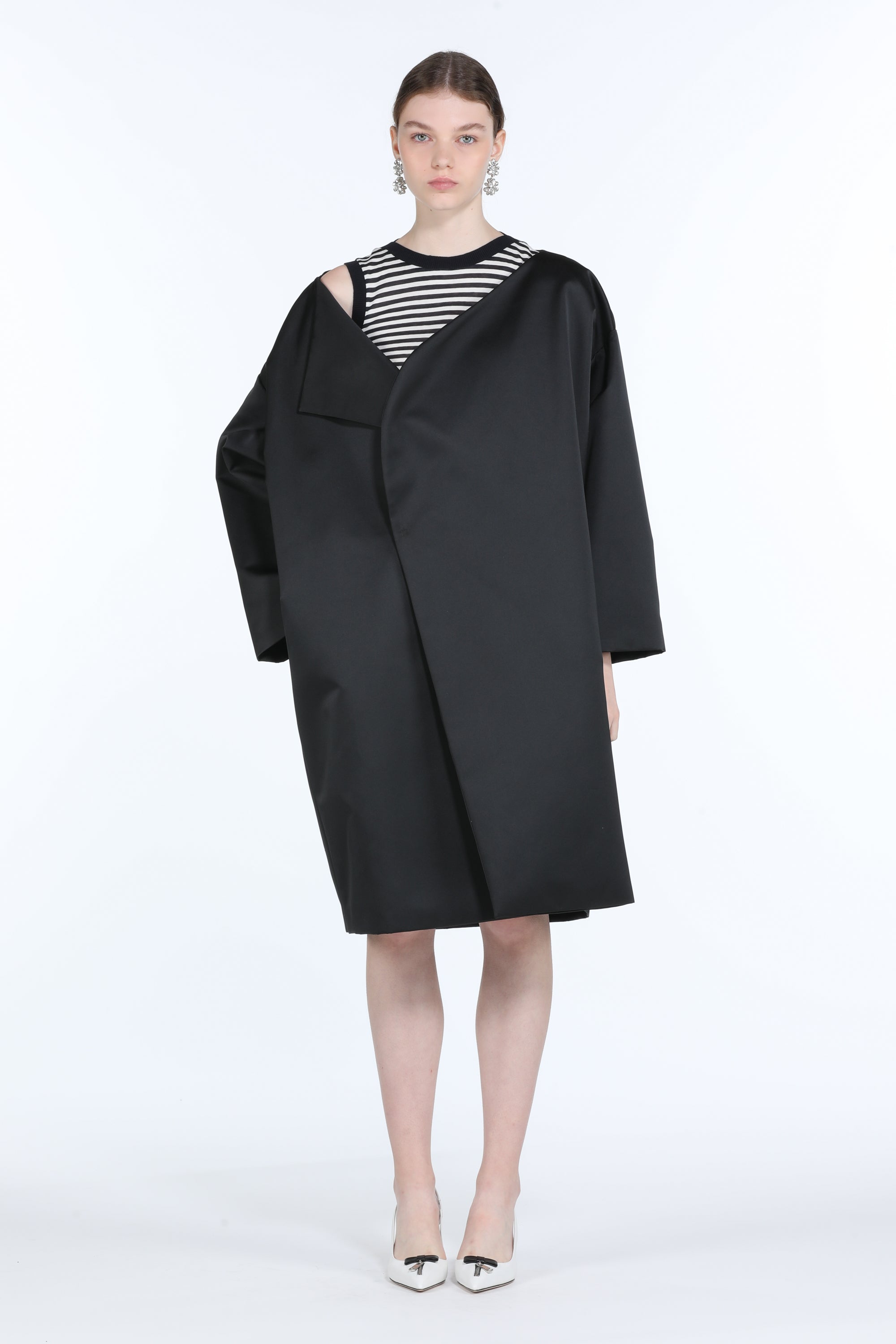 Cappotto in raso doppiopetto