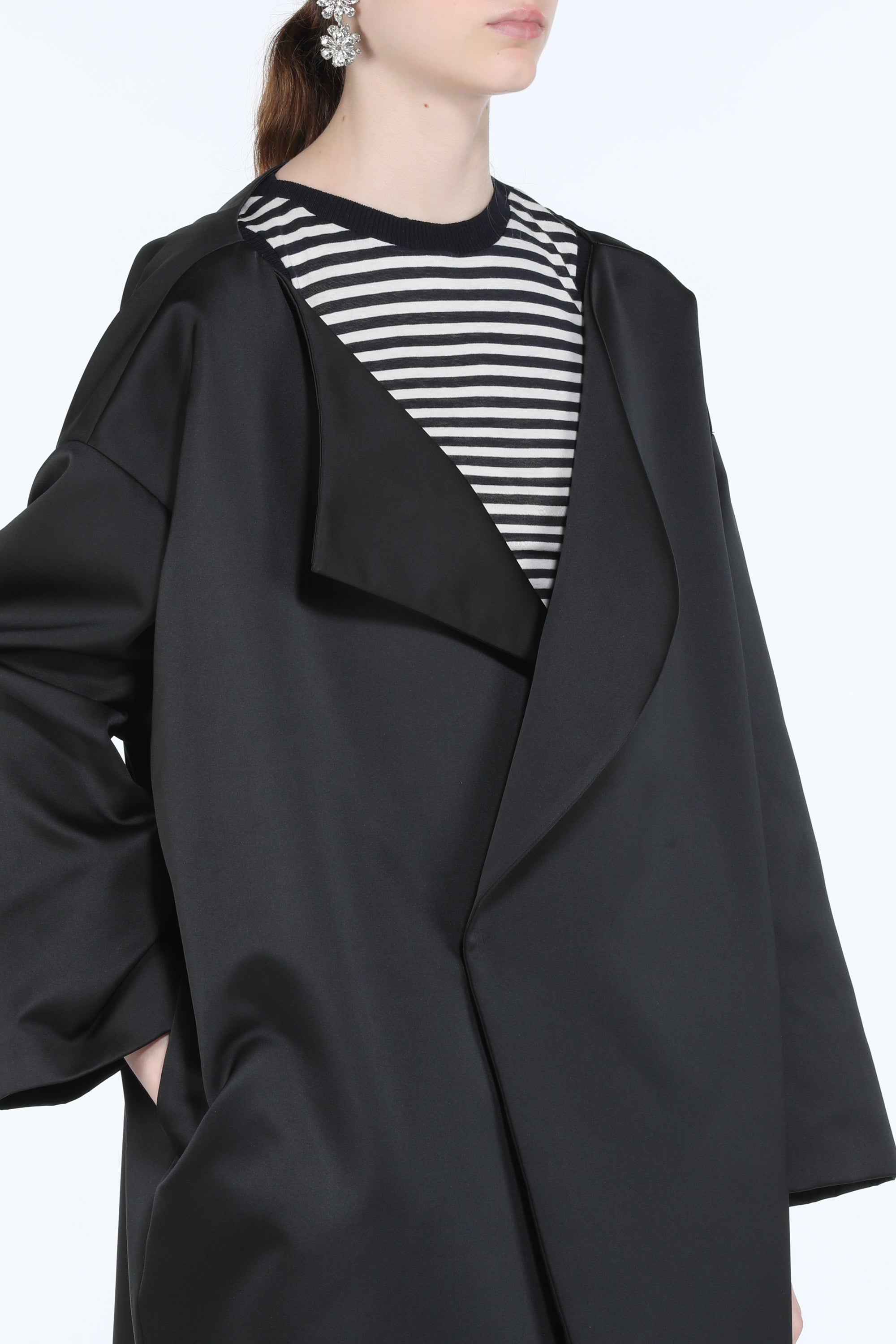Cappotto in raso doppiopetto