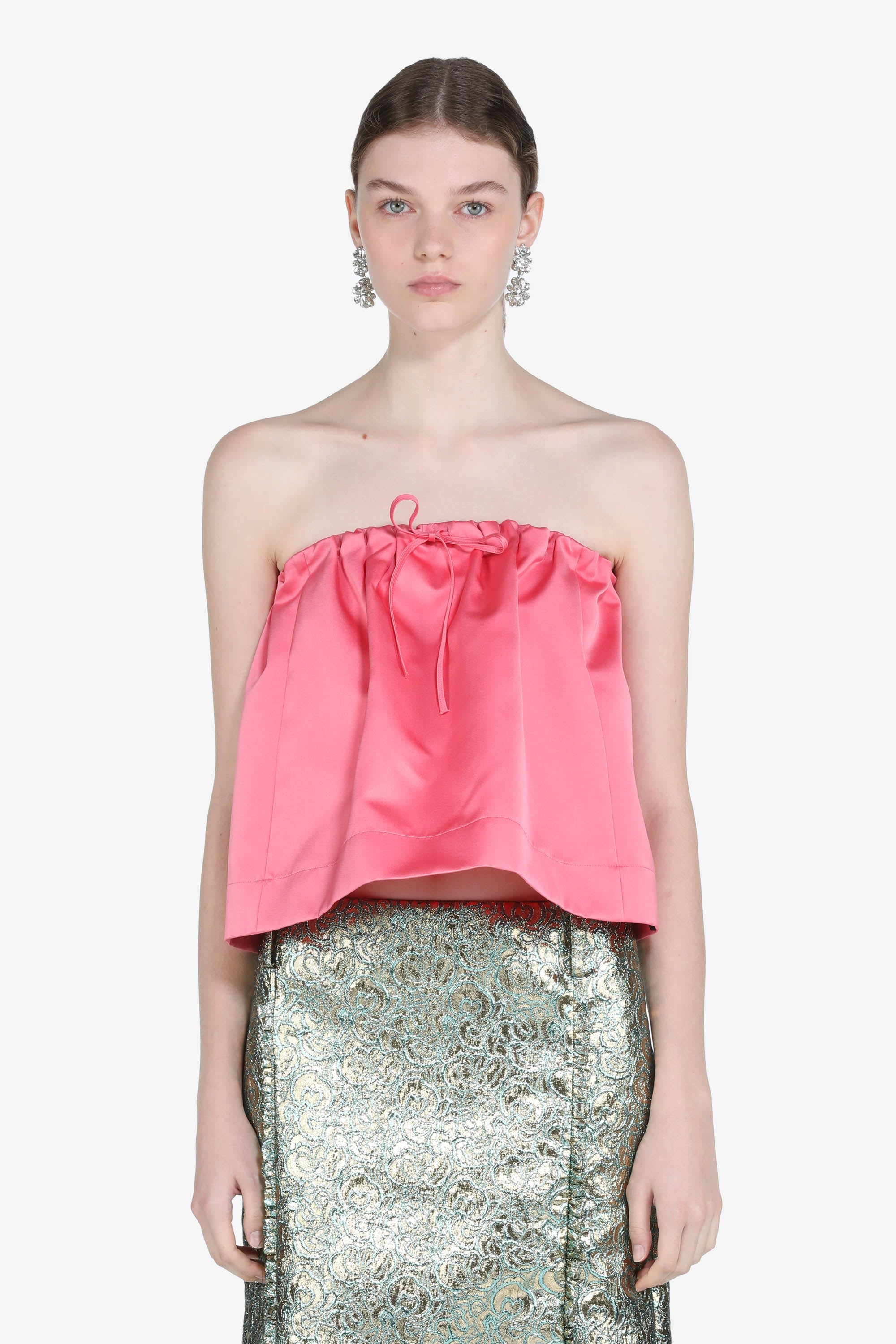 Strapless Taffeta Top