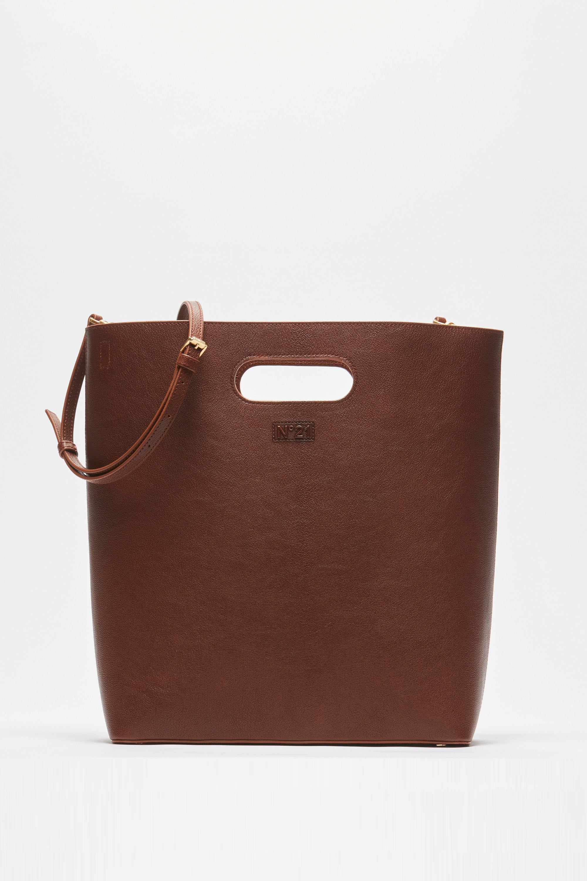 ＊N21 numero ventuno＊ SHOPPER BAG WITH LOGO N21 (numero ventuno) Shoulder bag logo handbag leather Black