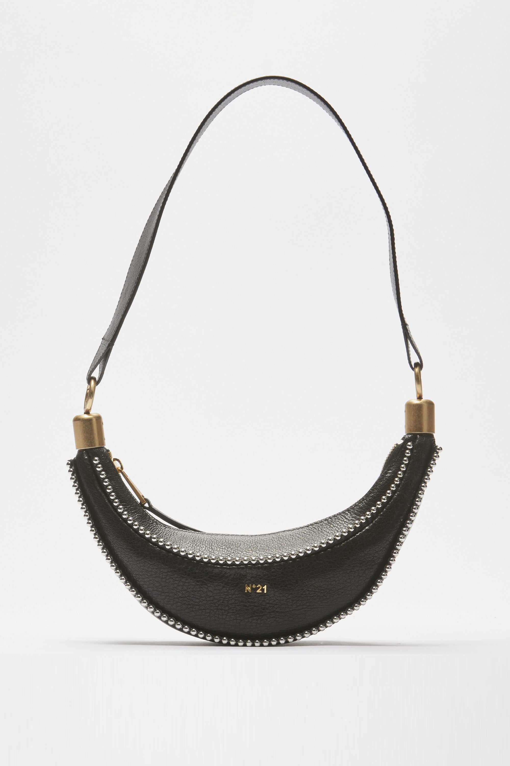 Borsa Banana in pelle con borchie