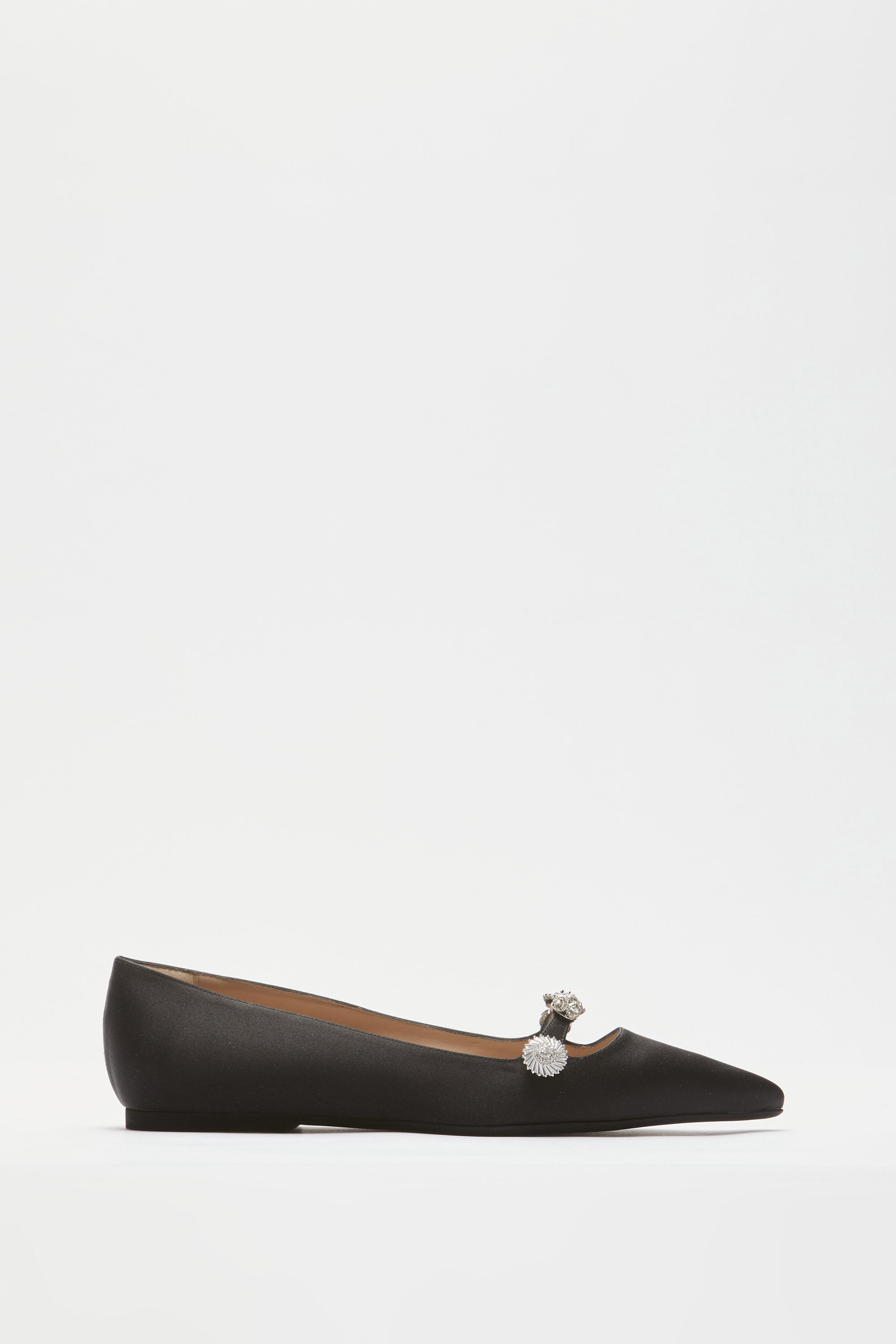 Satin ballerina with jewel details