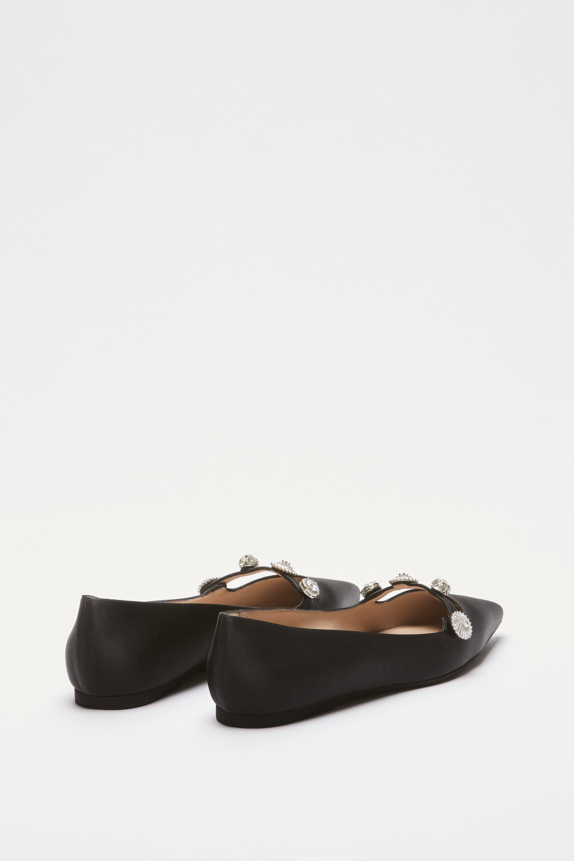 Satin ballerina with jewel details