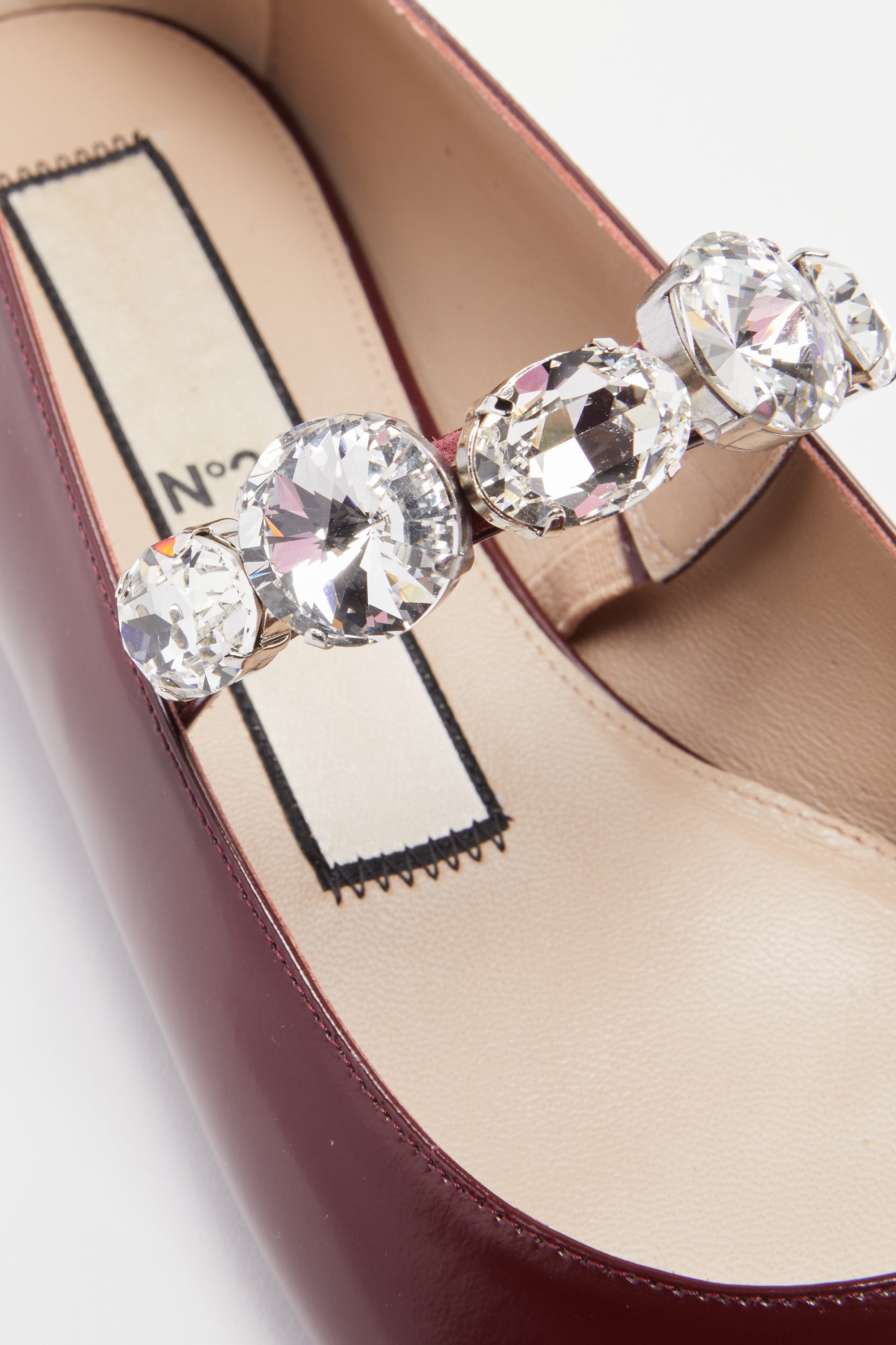 Patent leather ballerinas with maxi crystals