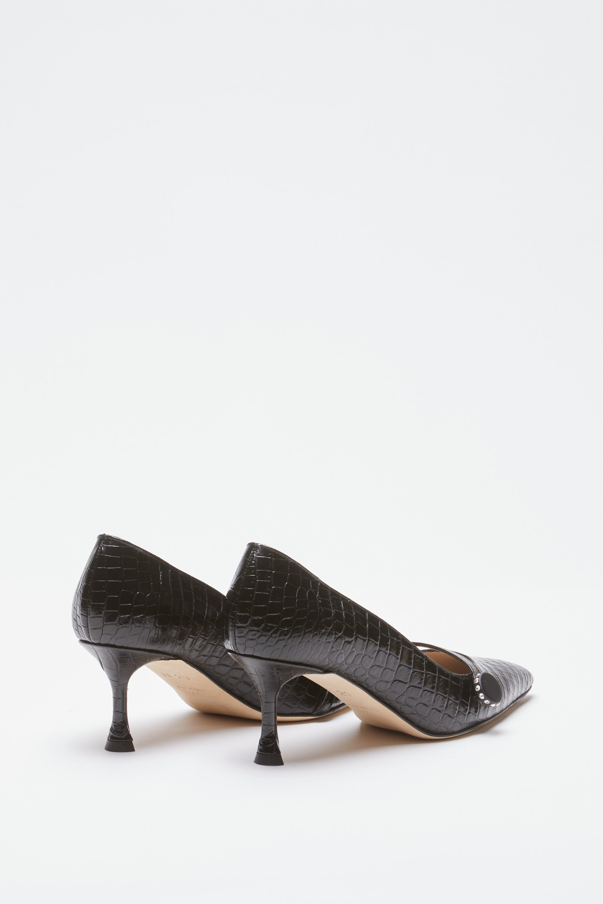 Croc print pointed pumps