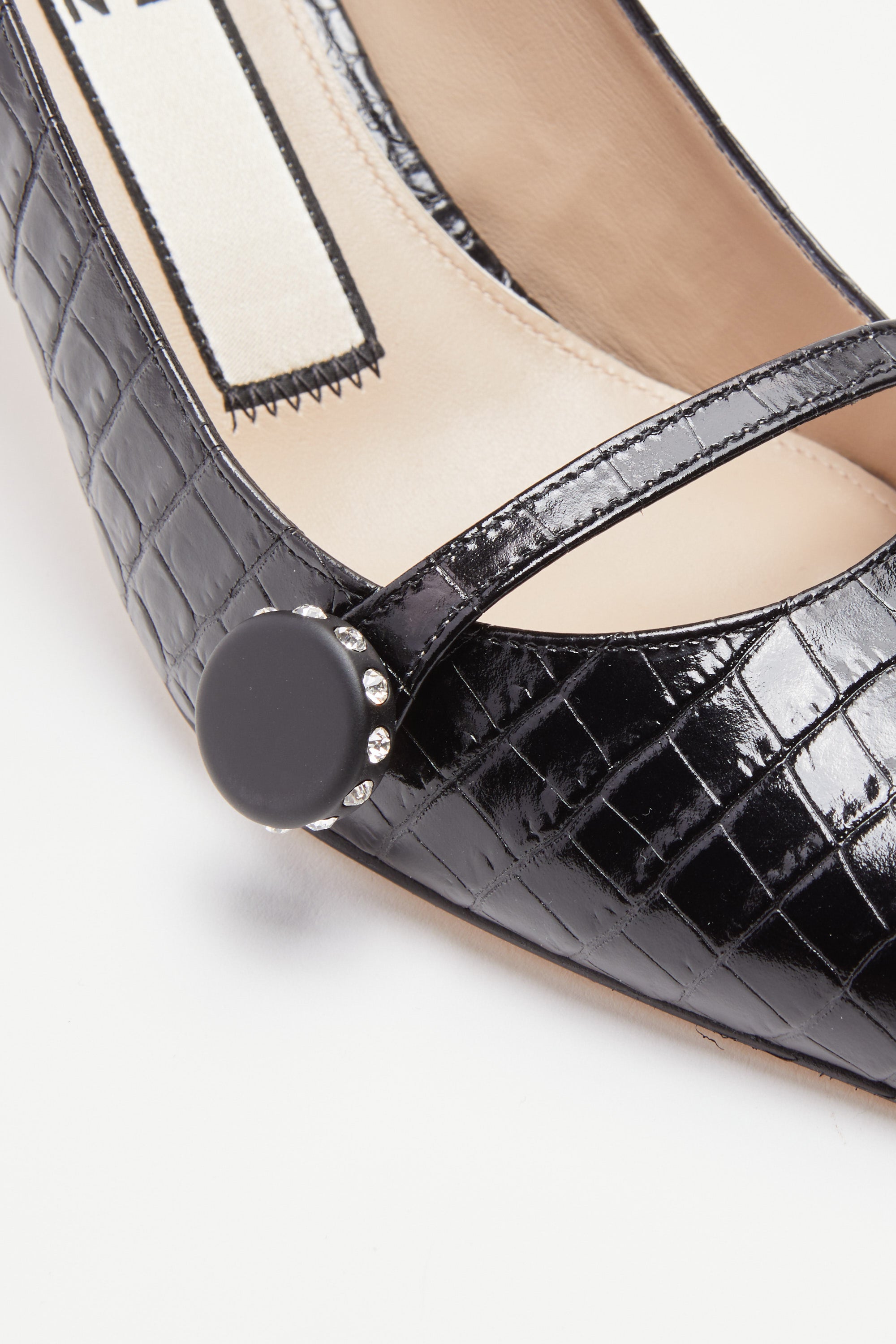 Croc print pointed pumps